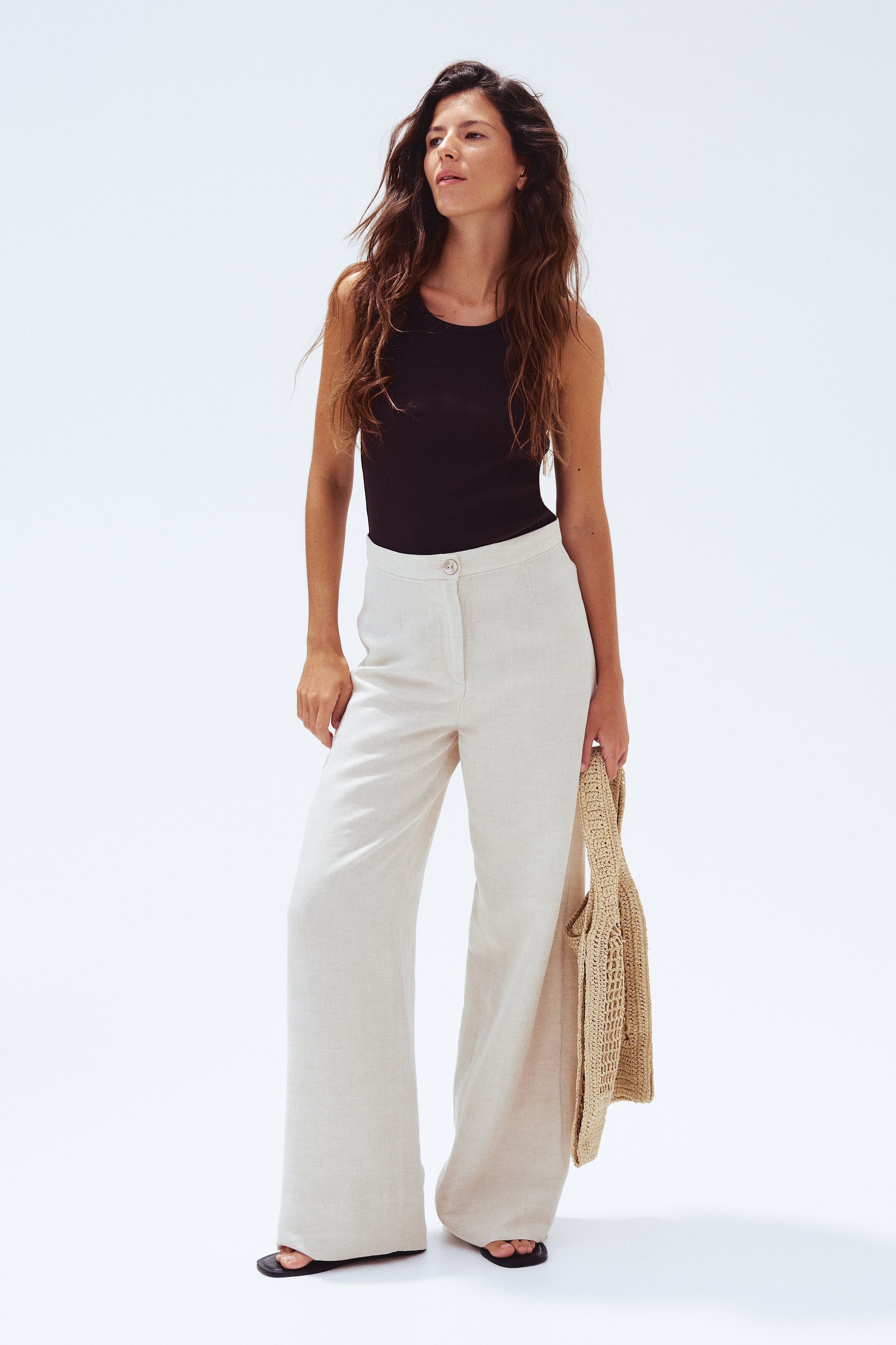 Брюки из льняной смеси H&M