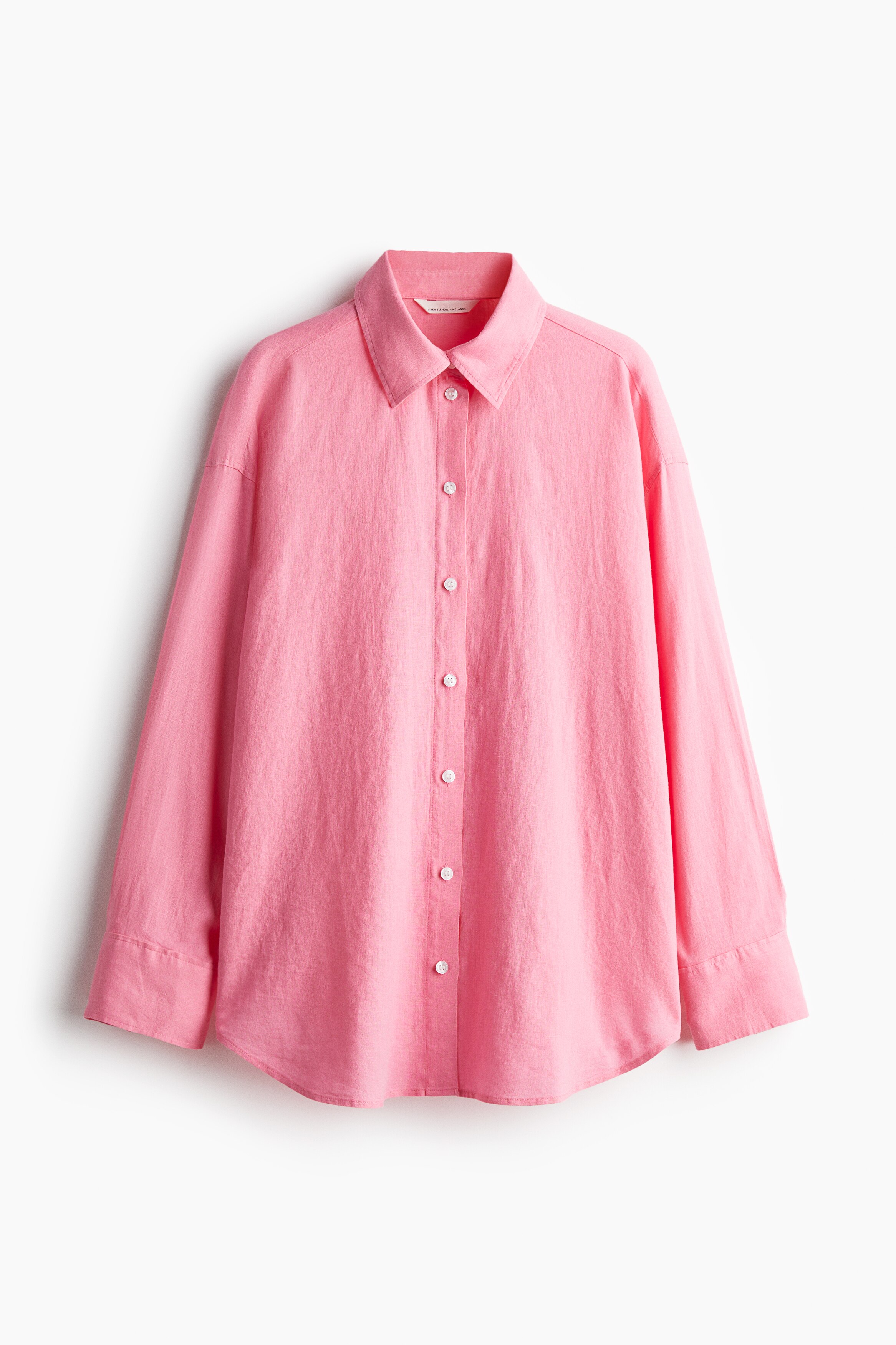 Рубашка из льняной смеси оверсайз от H&M