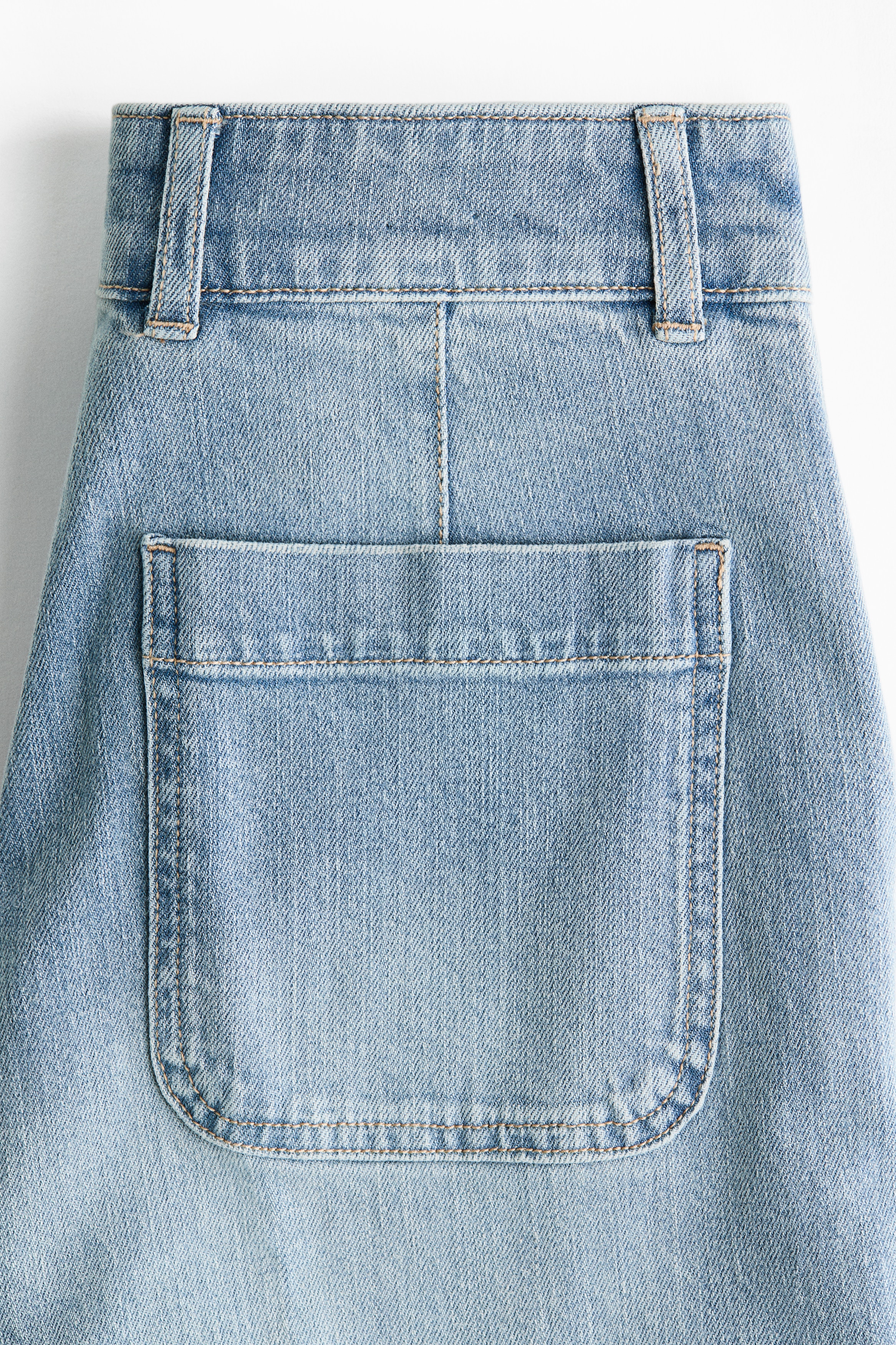 Широкие джинсы с высокой талией light denim blue