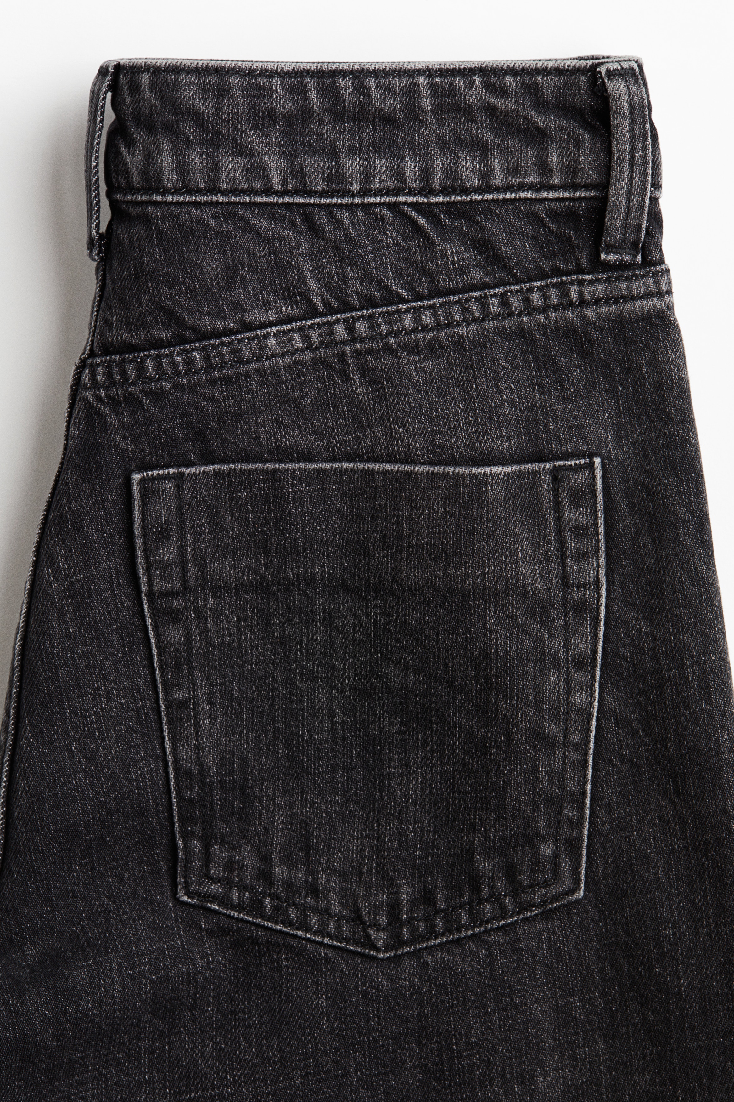 Широкие джинсы с высокой талией washed black