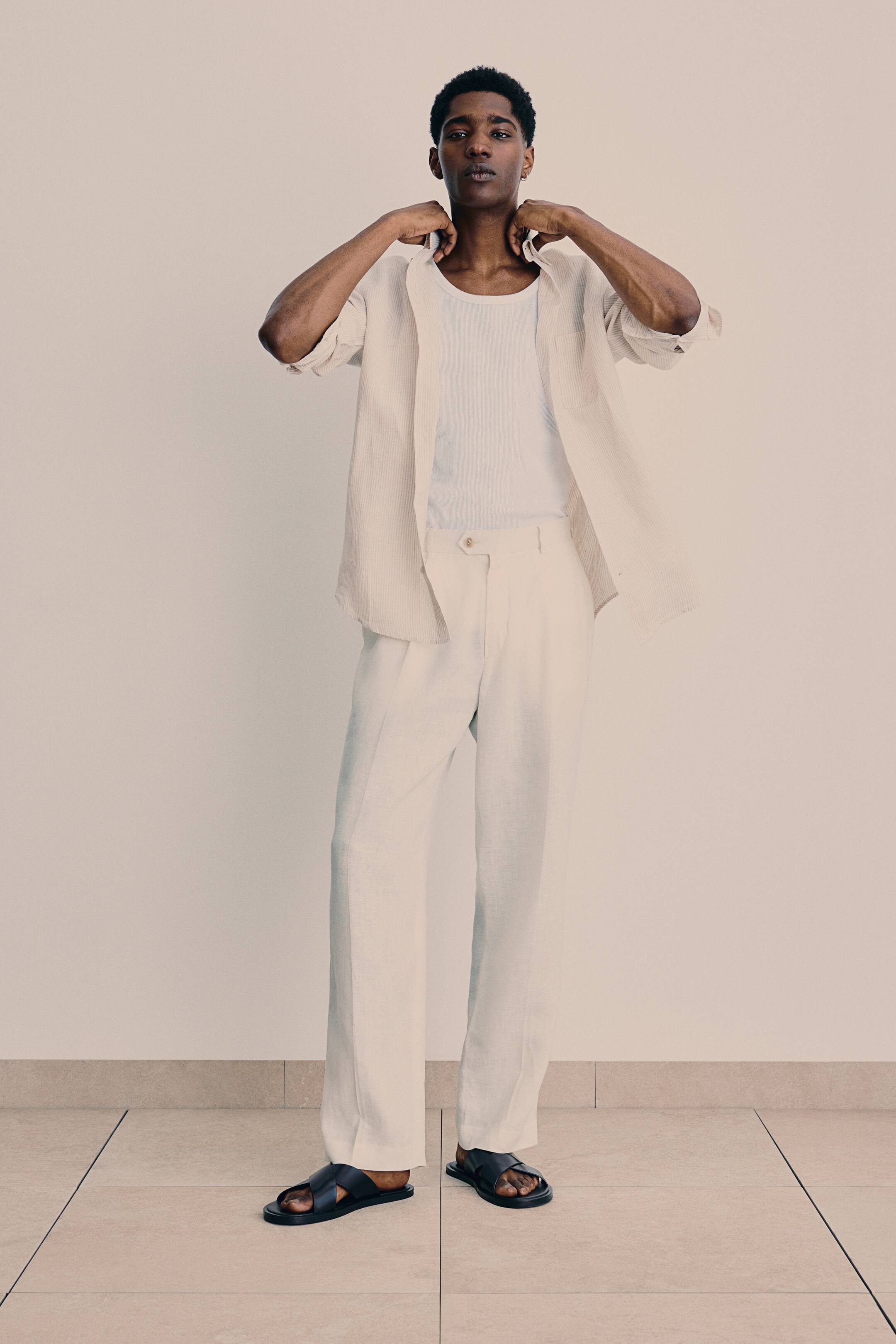 Льняная рубашка обычного покроя от H-M 6290₽