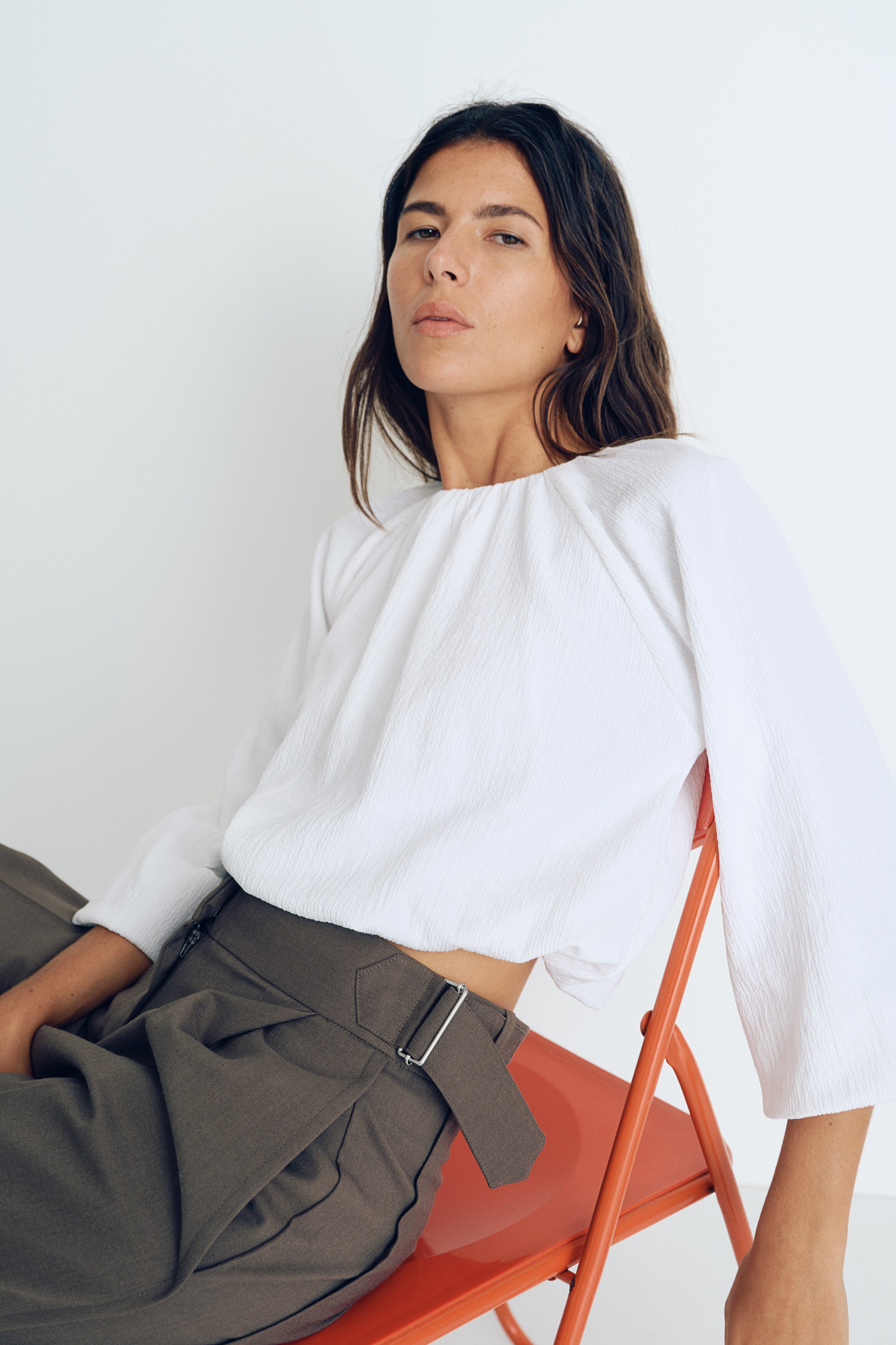 Топ с рукавами-баллончиками от H&M