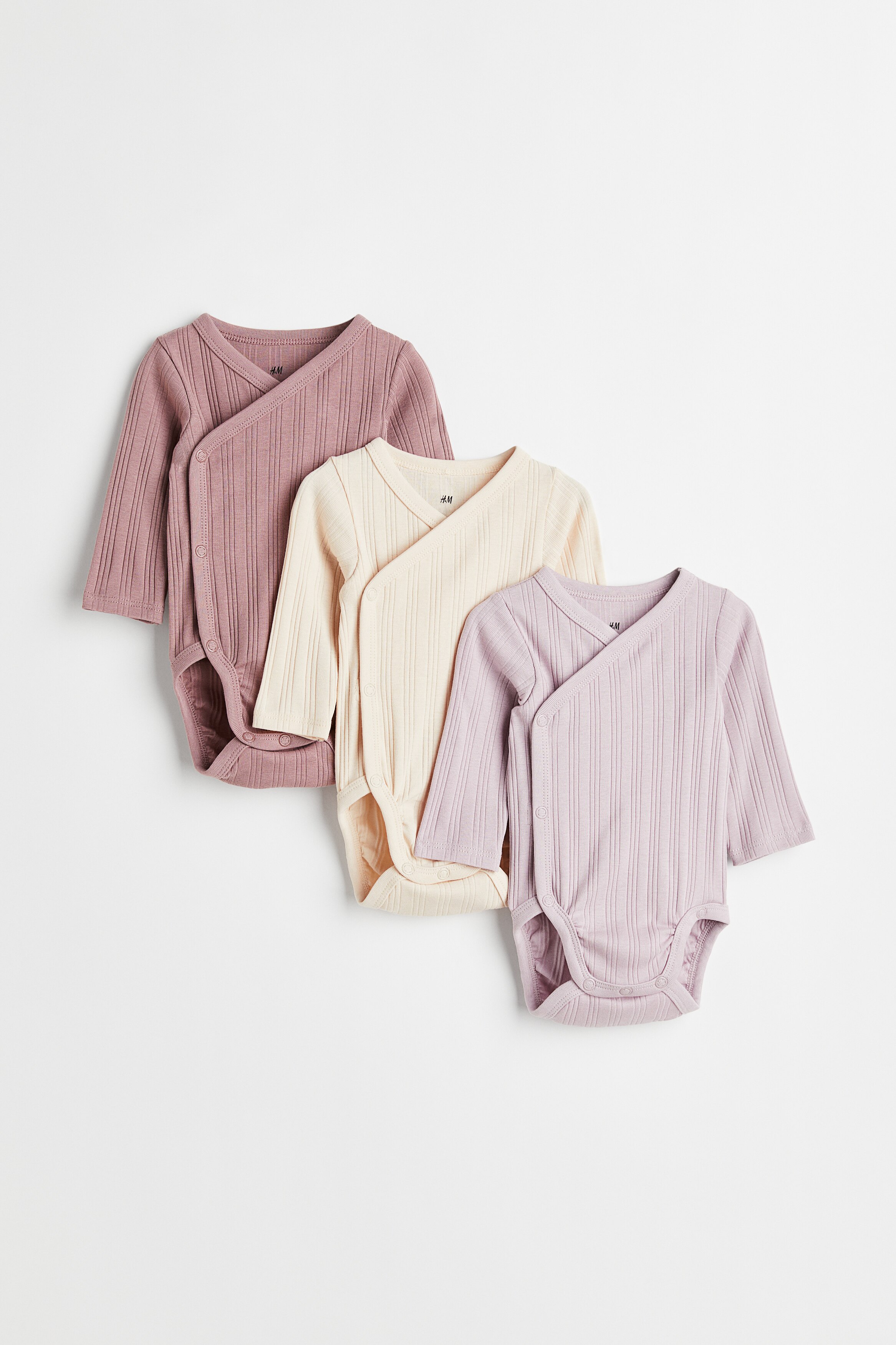 Боди с запахом в рубчик из 3-х комплектов от H&M