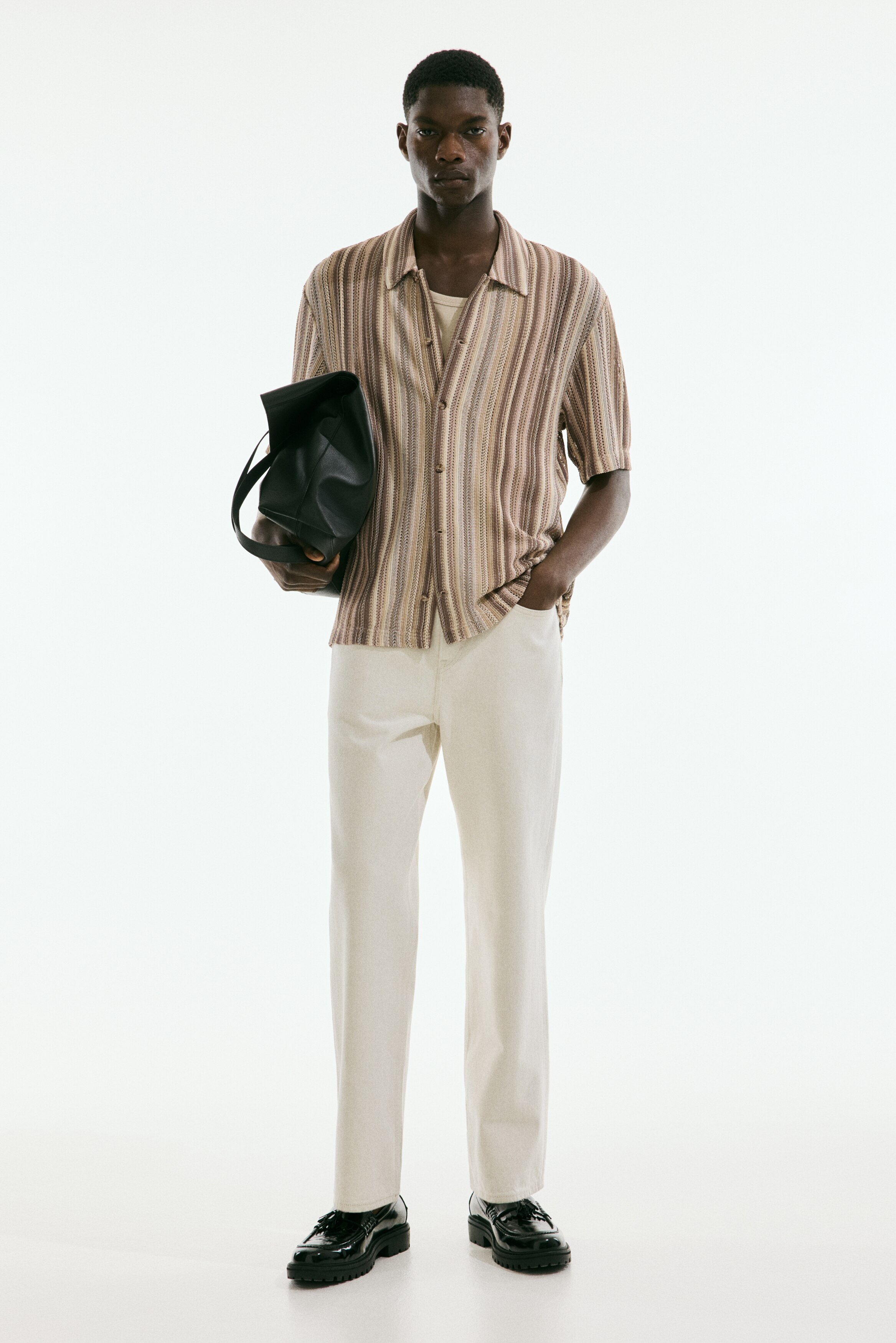 Вязаная рубашка H&M Regular Fit, выполненная крючком