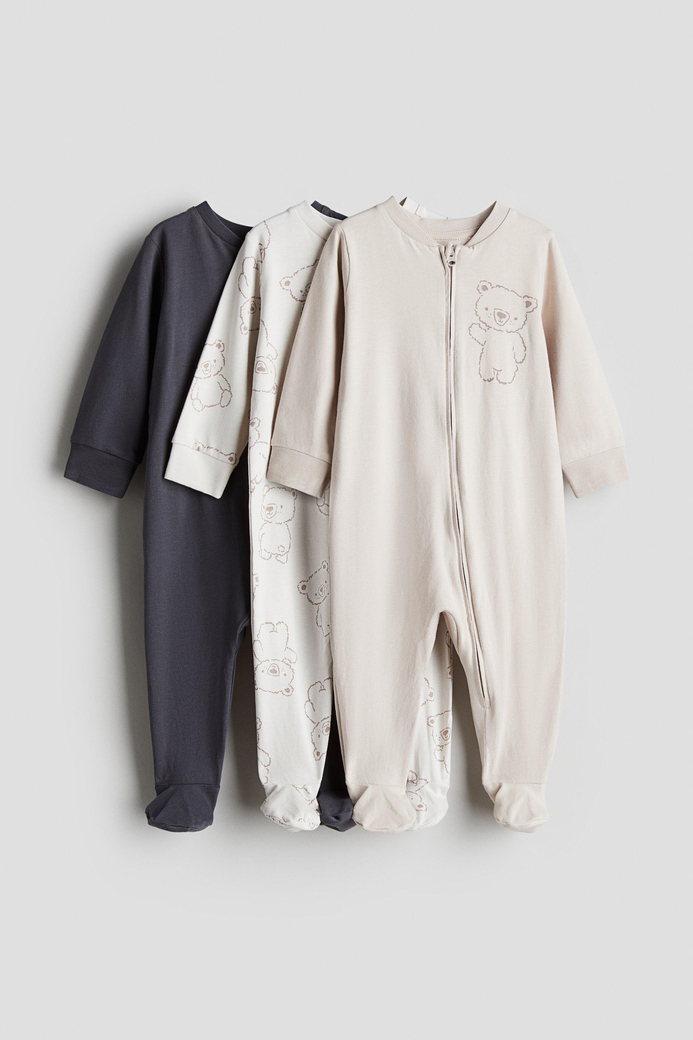 Пижамные комбинезоны H&M из 3-х комплектов на молнии