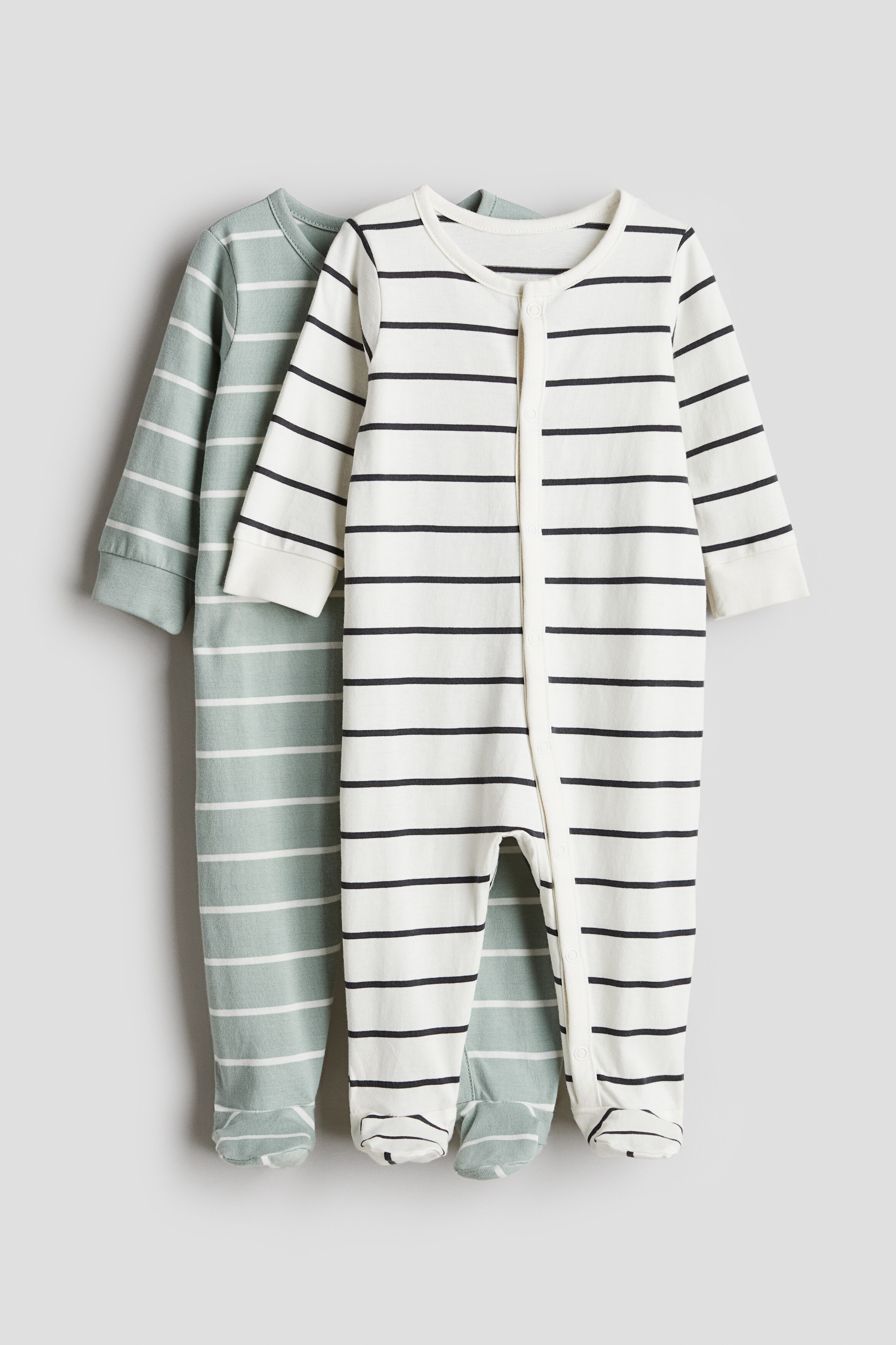 Хлопчатобумажные пижамные комбинезоны H&M из 2-х комплектов