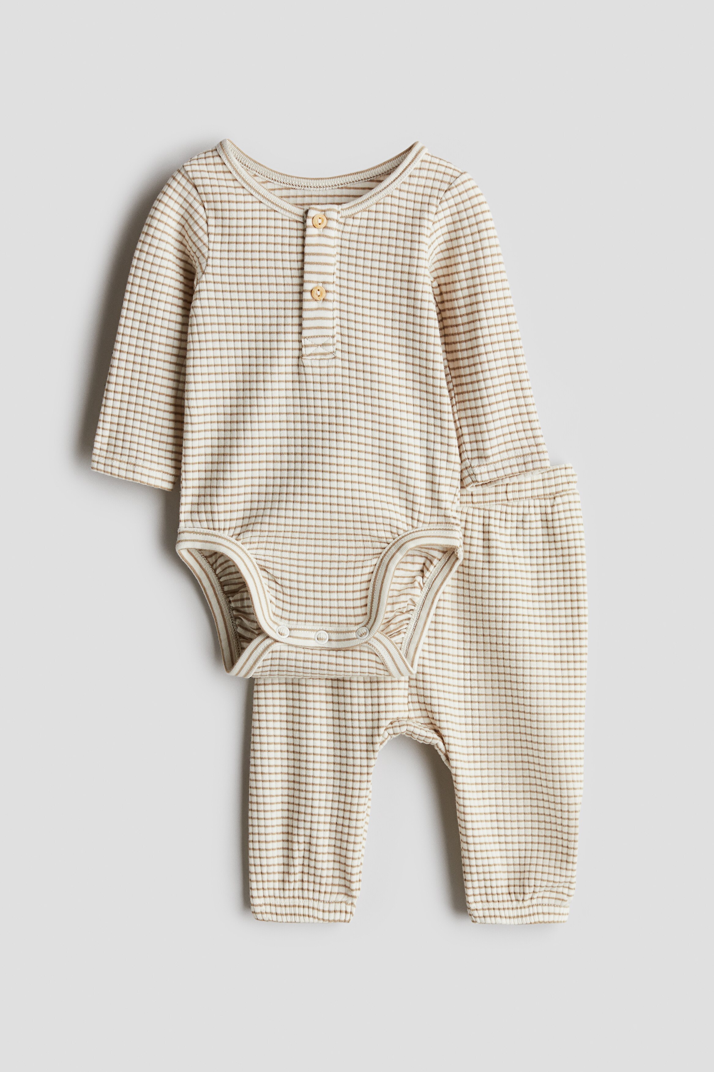 Комплект из боди и брюк Henley от H&M, состоящий из 2 предметов