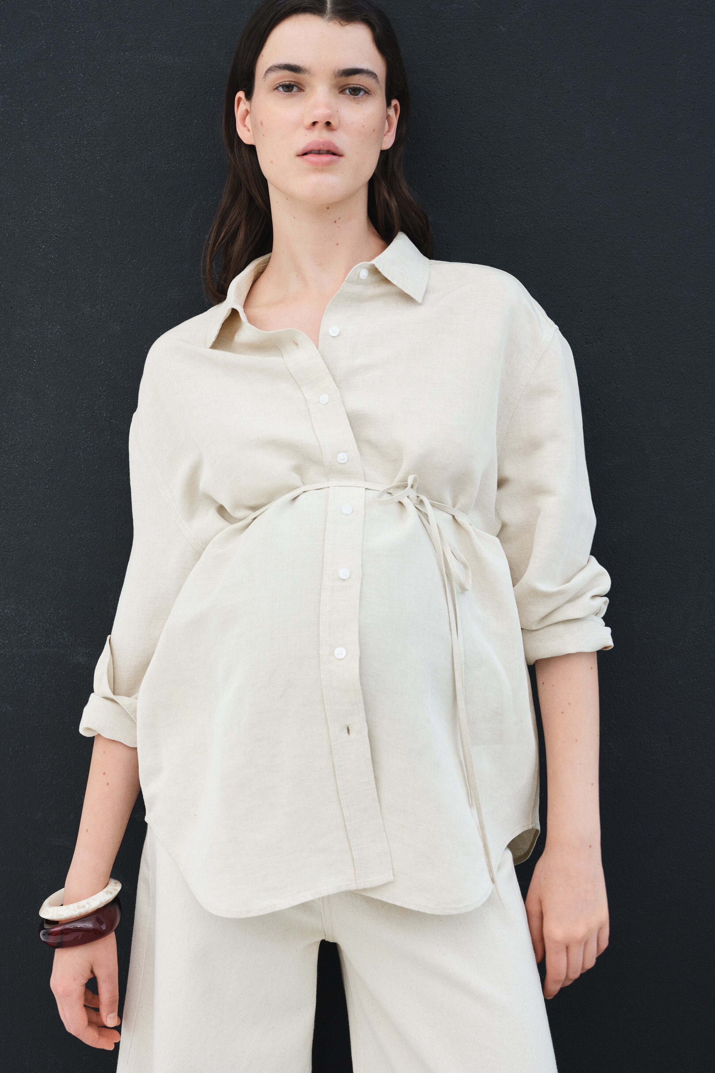 Рубашка из смеси льна H&M MAMA Before & After