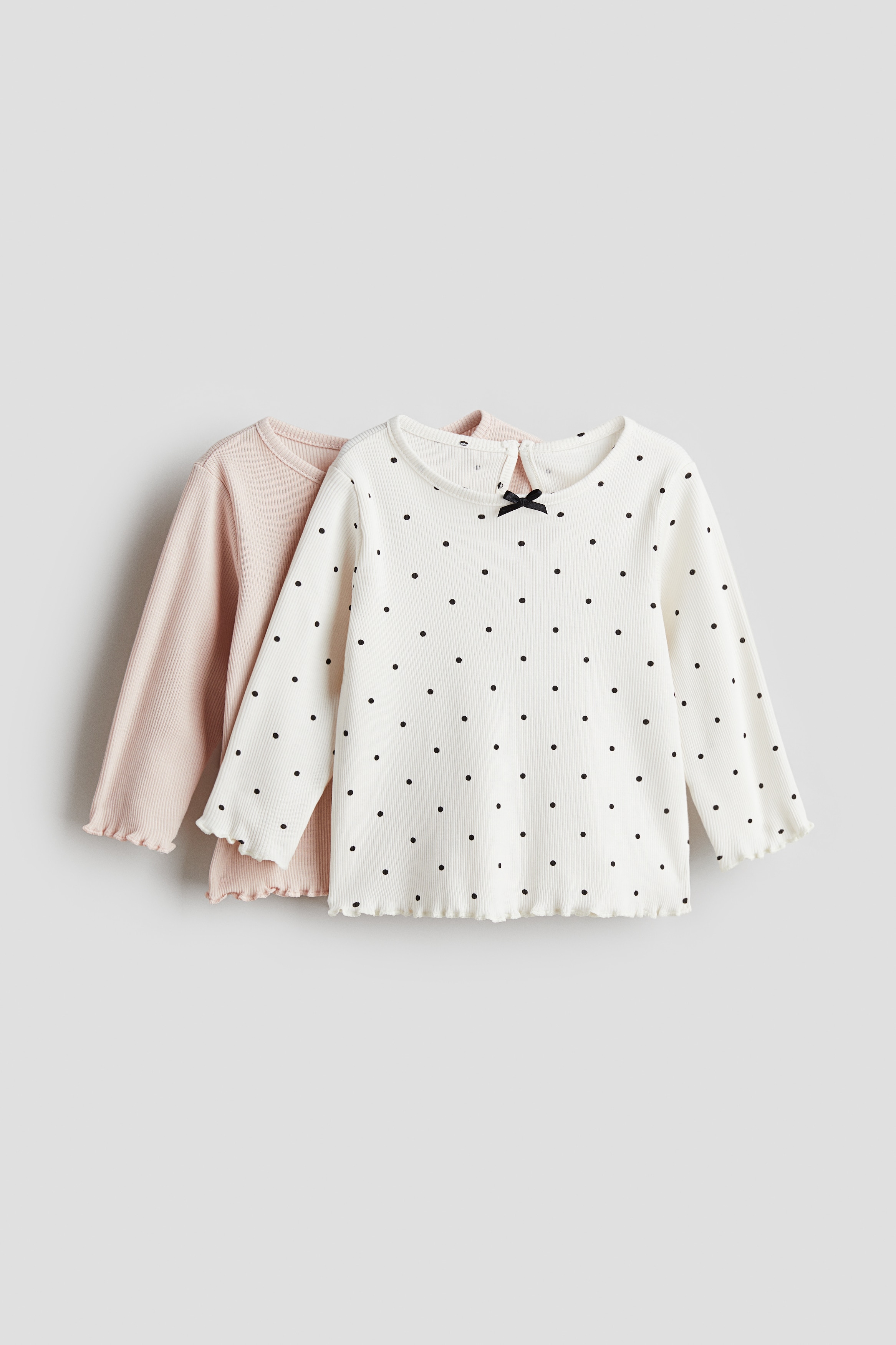 Трикотажные топы в рубчик из 2-х комплектов H&M