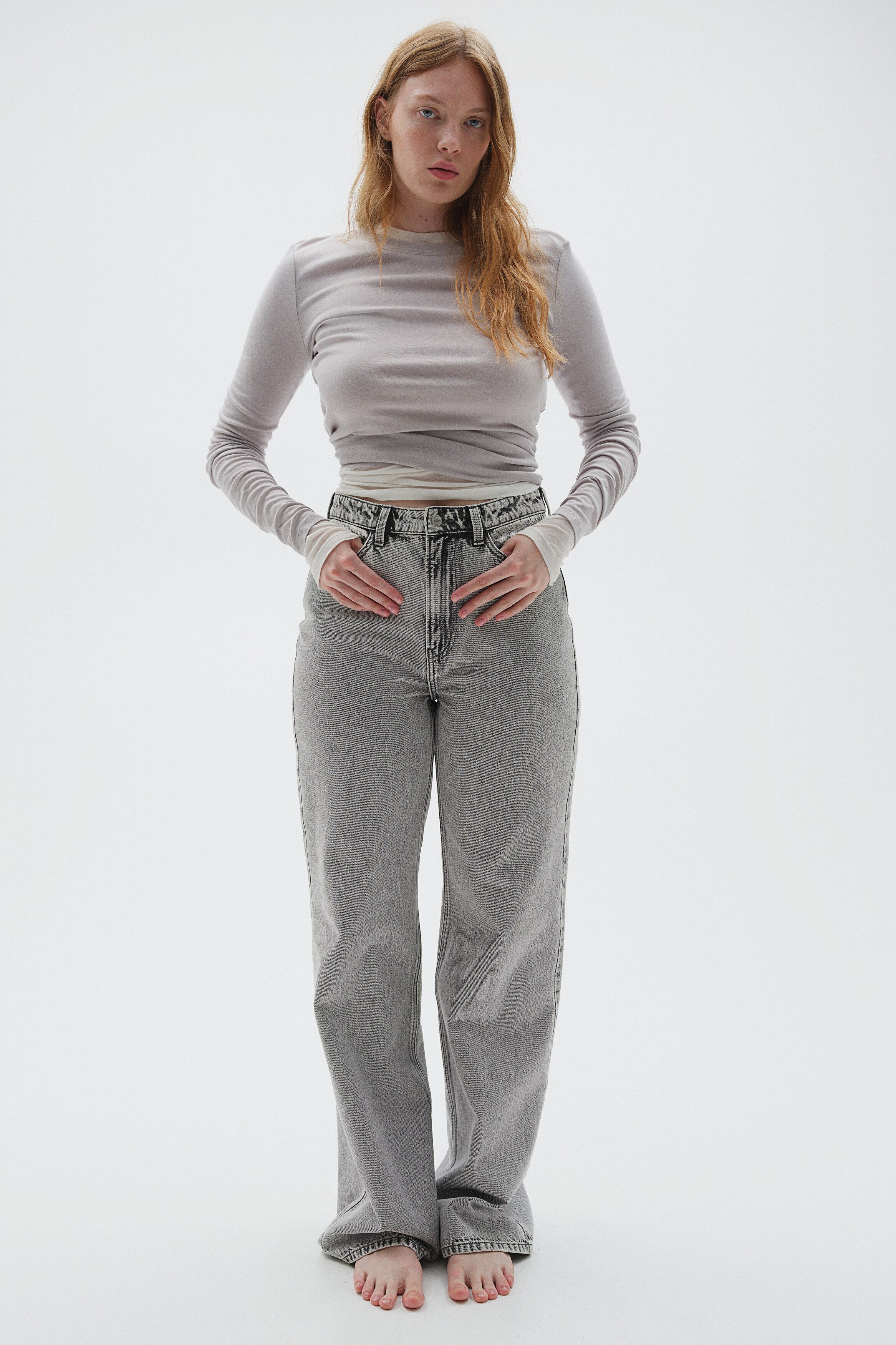 Широкие Ультравысокие джинсы H&M Curvy Fit
