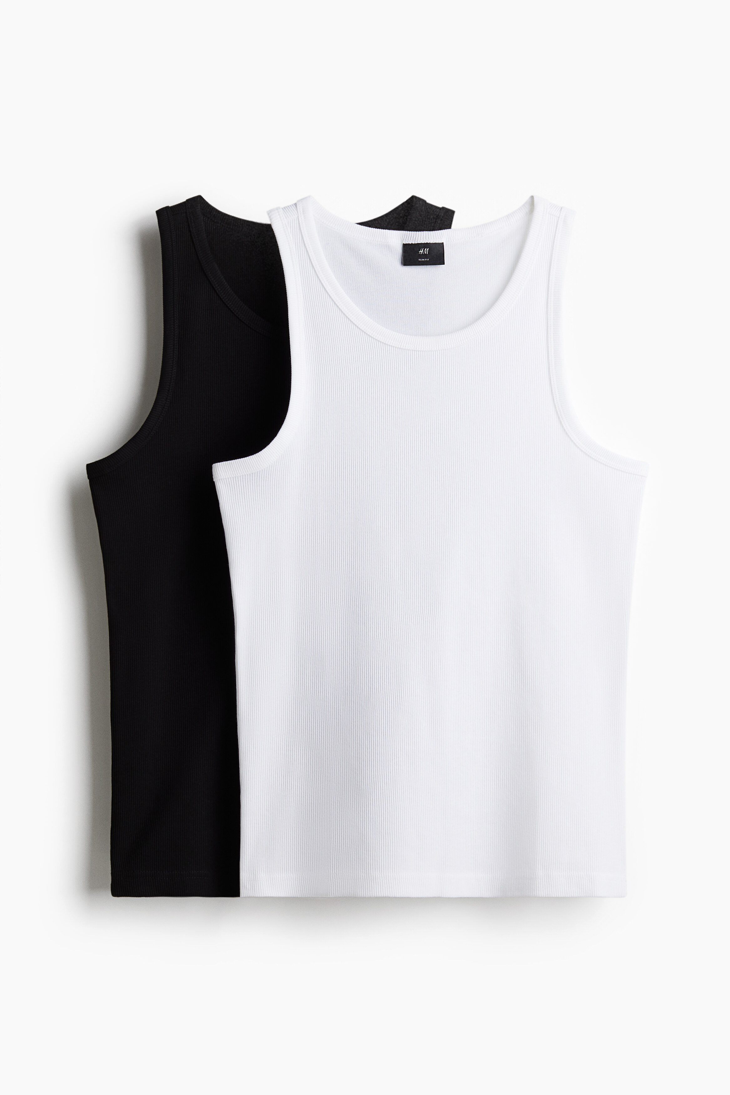 Облегающие майки в рубчик из 2-х комплектов от H&M
