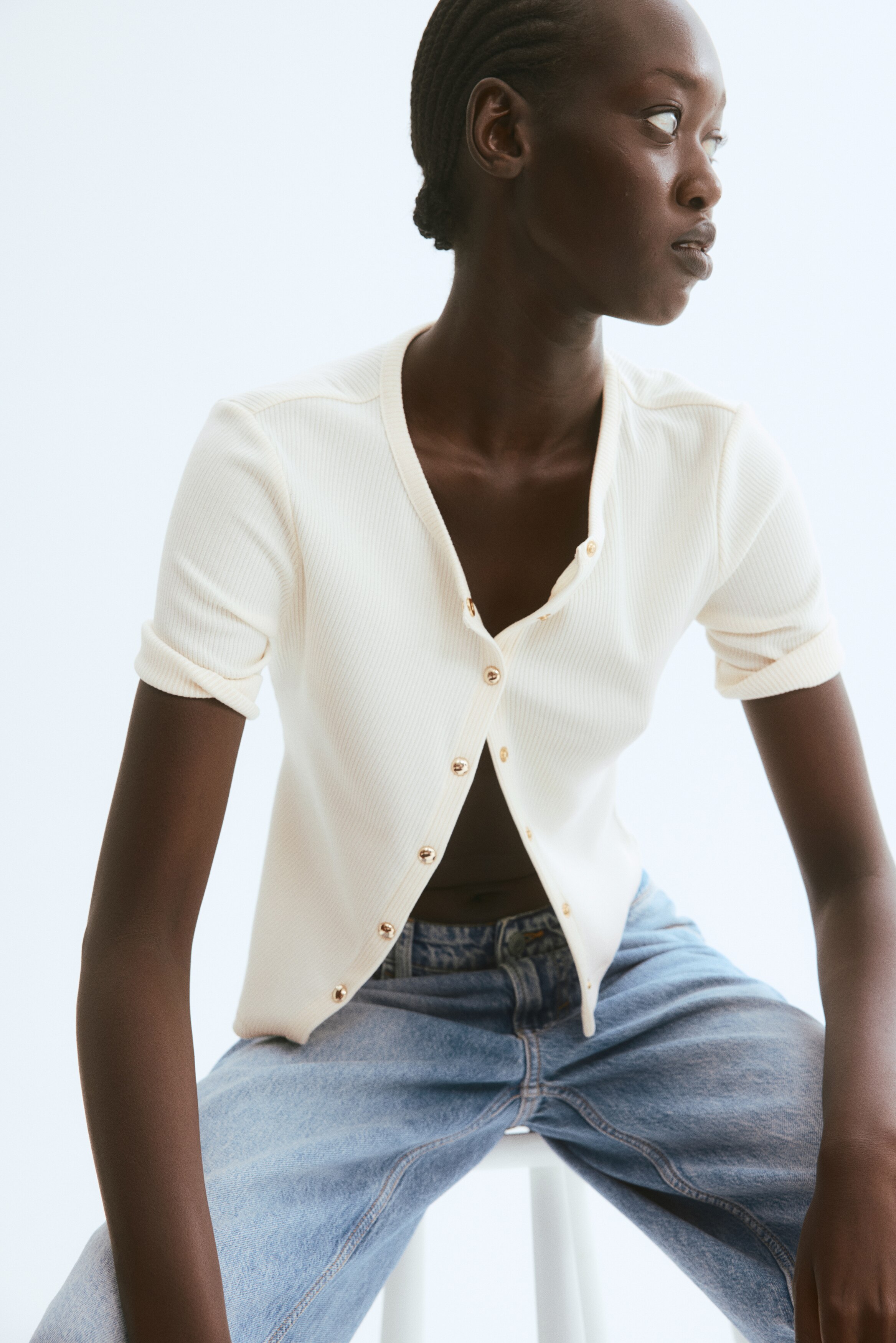 Кардиган из трикотажа в рубчик от H&M