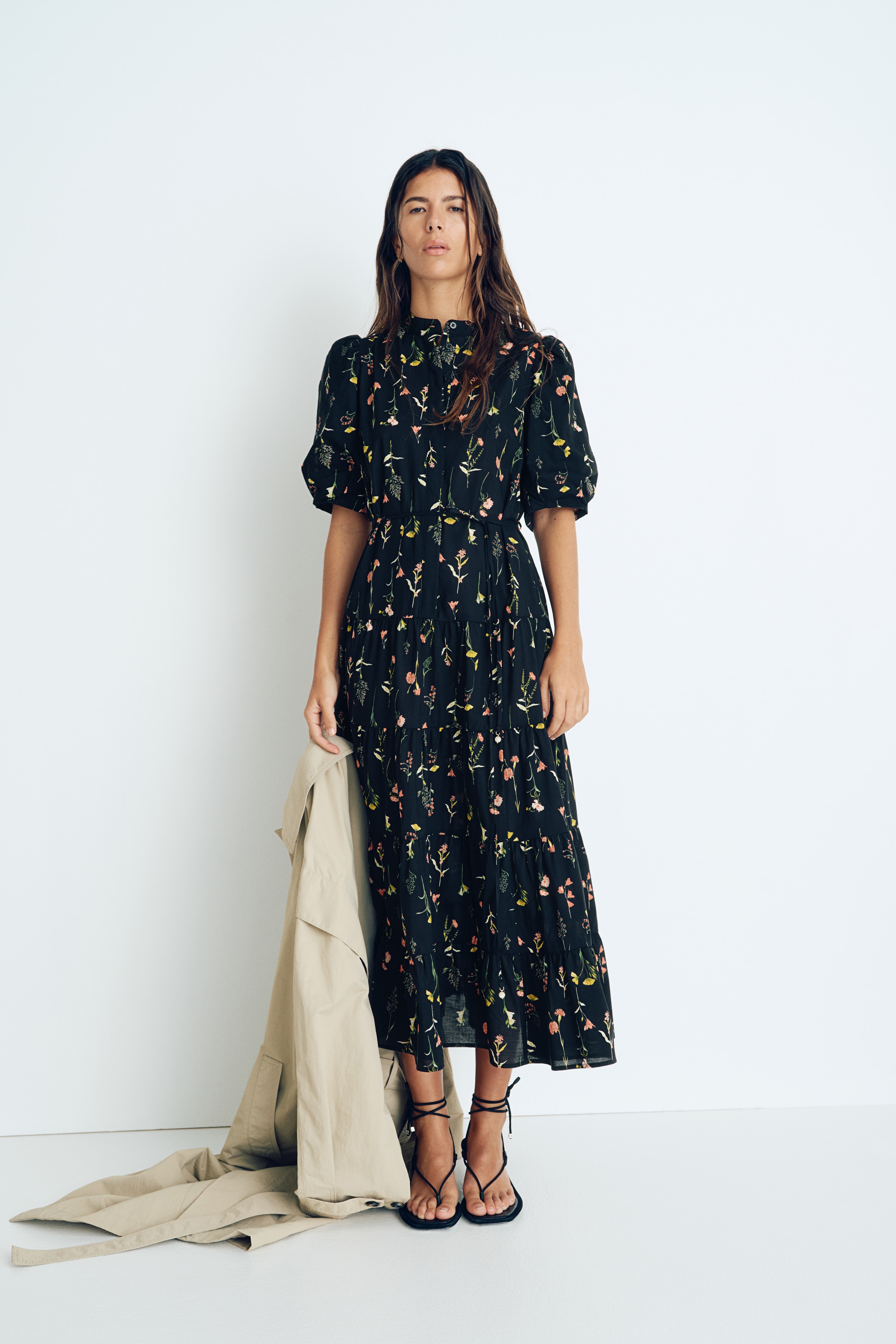 Длинное хлопчатобумажное платье H&M