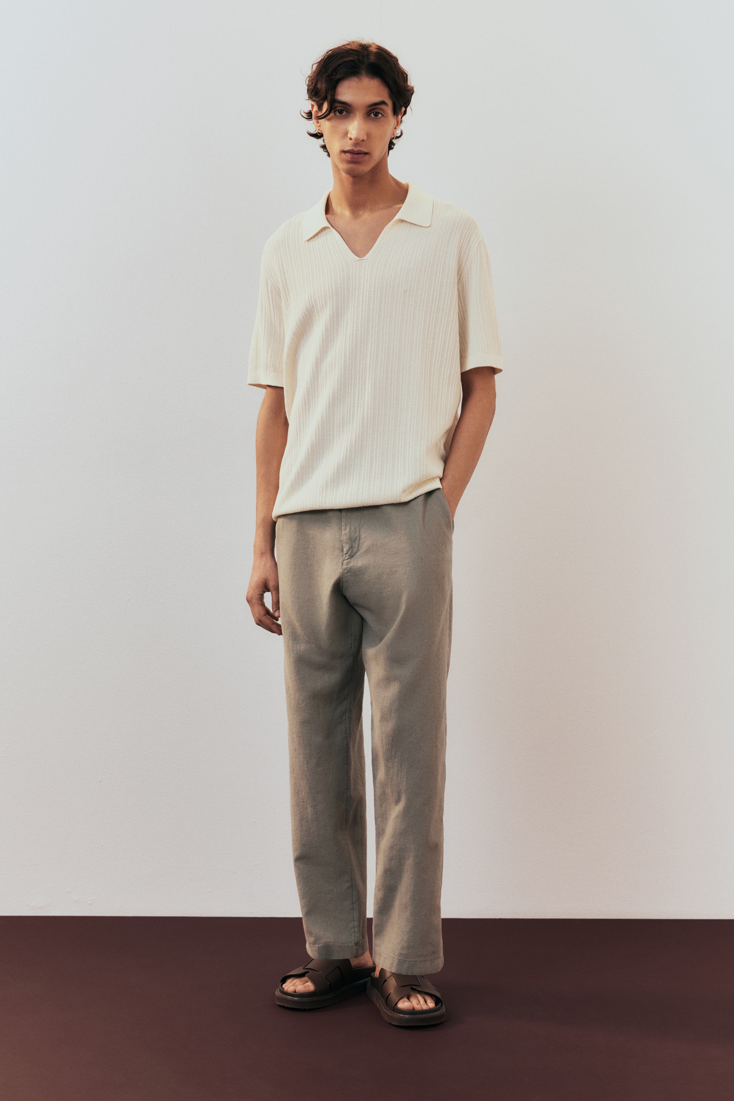 Хлопчатобумажная рубашка-поло из пимы обычного покроя от H-M 7590₽