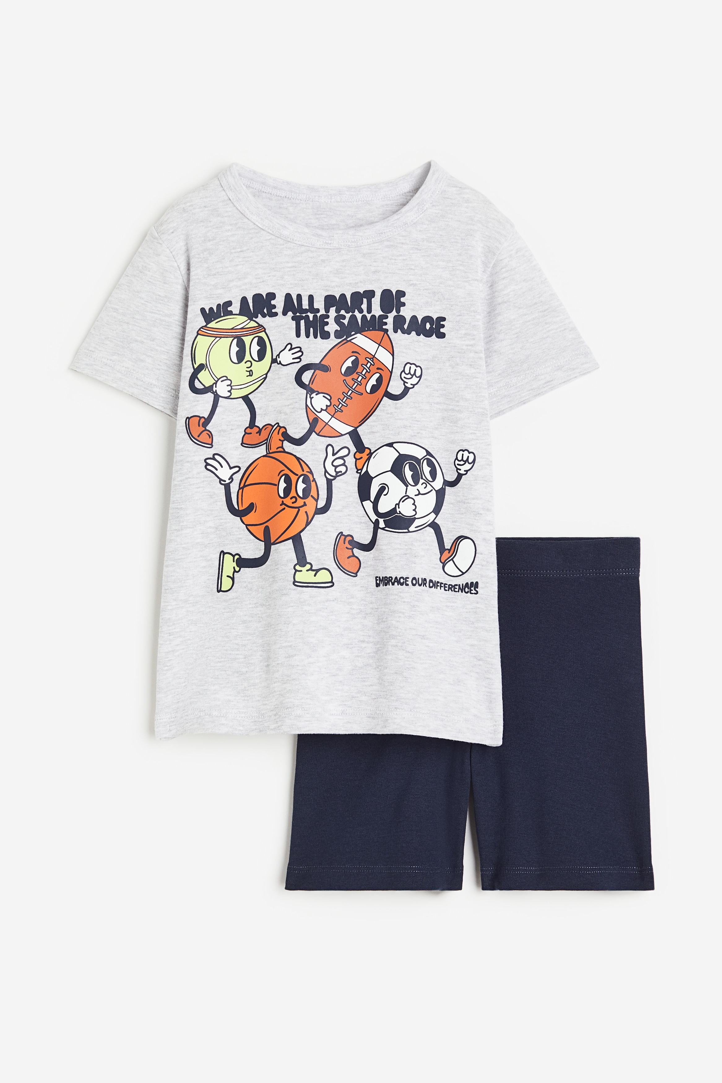 Пижама из хлопчатобумажного джерси плотного кроя от H&M