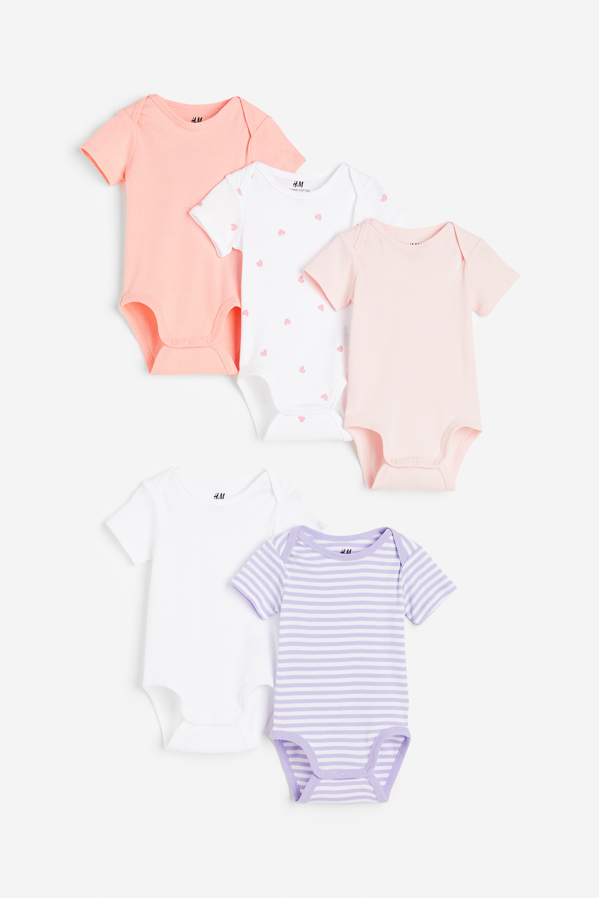 Хлопчатобумажные боди H&M из 5 упаковок