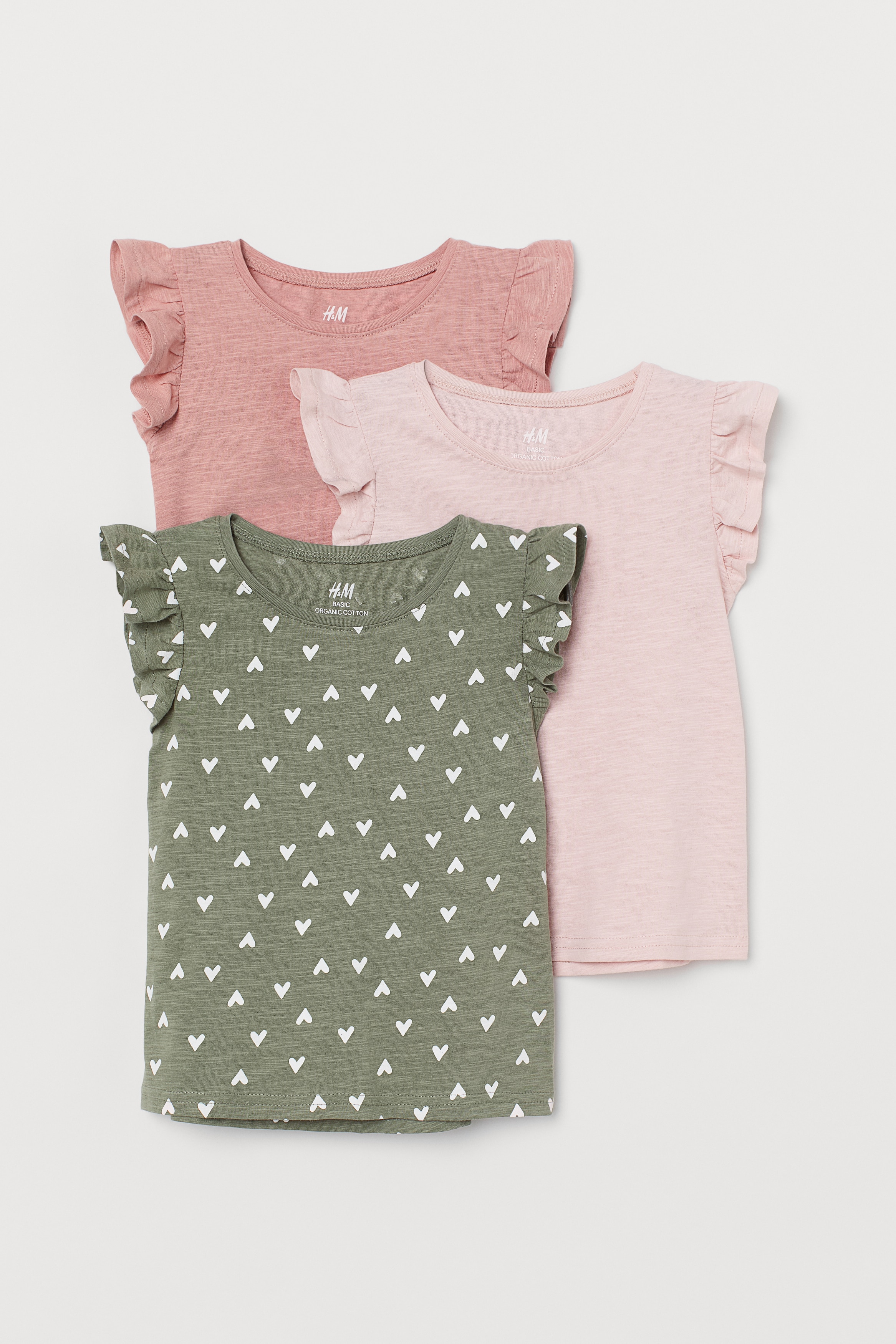 Топы с развевающимися рукавами из 3-х комплектов от H&M
