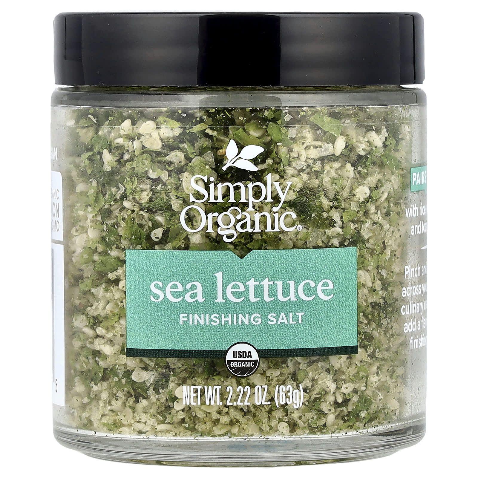 Simply Organic, морская соль, морской салат, 63 г (2,22 унции)