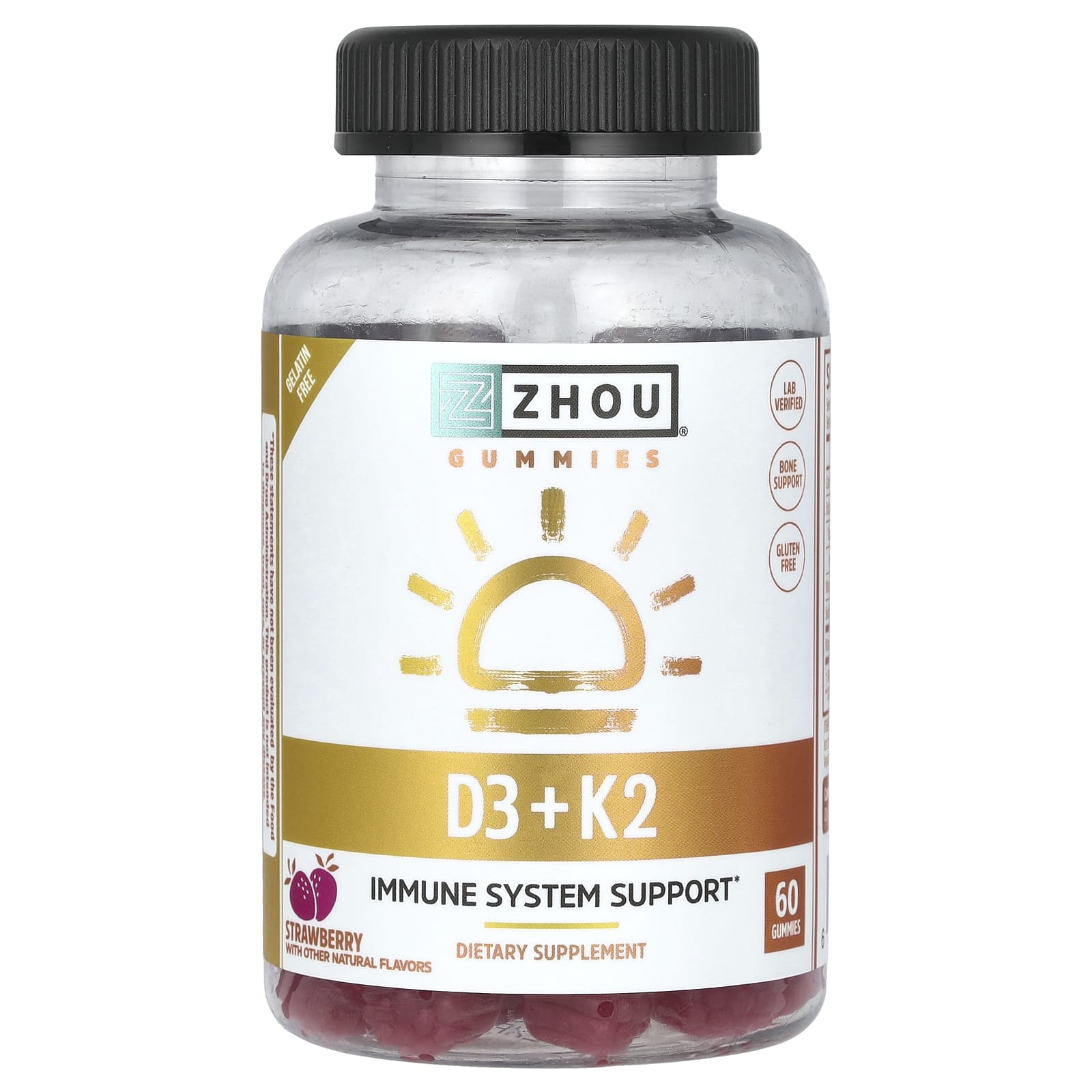Zhou Nutrition D3 и K2 жевательные таблетки со вкусом клубники 60 жевательных таблеток 3690₽