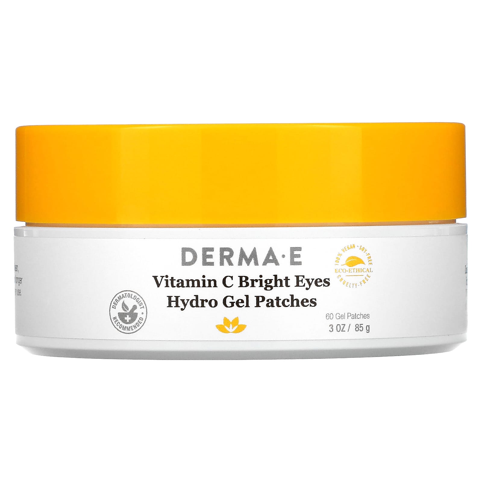 DERMA E, Bright Eyes, гидрогелевые патчи с витамином C, 60 патчей, 85 г (3 унции)