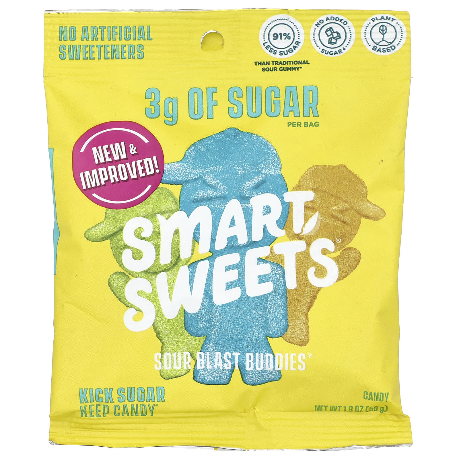 SmartSweets Sour Blast Buddies ягоды голубая малина лайм лимон апельсин 50 г 18 унции 1490₽