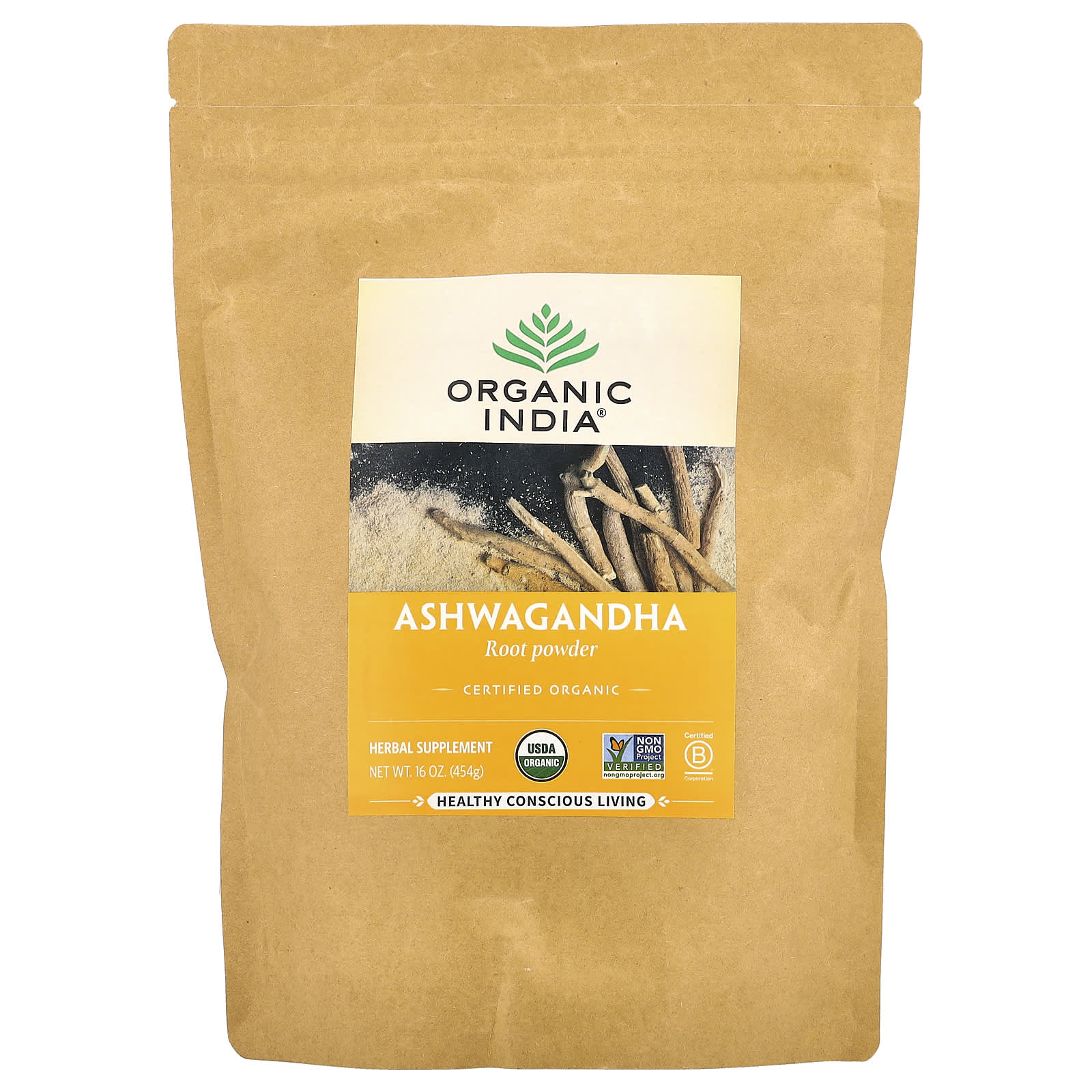 Organic India, Порошок из корня ашваганды, 454 г (16 унций)