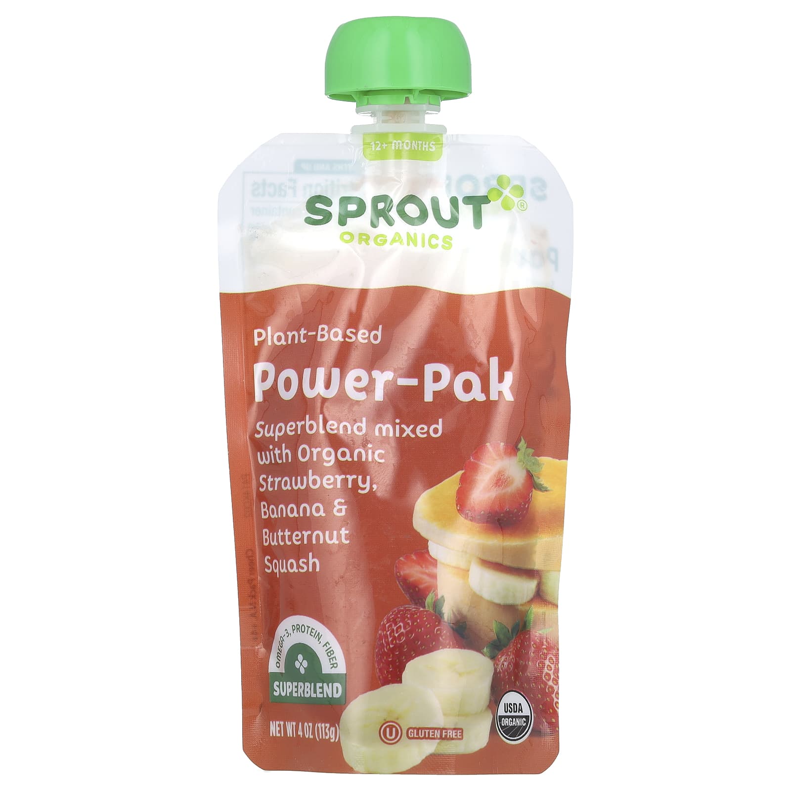 Sprout Organics Plant-Based Power Pak комплекс для детей от 12 месяцев органическая клубника банан и мускатная тыква 113 г 4 унции 1390₽