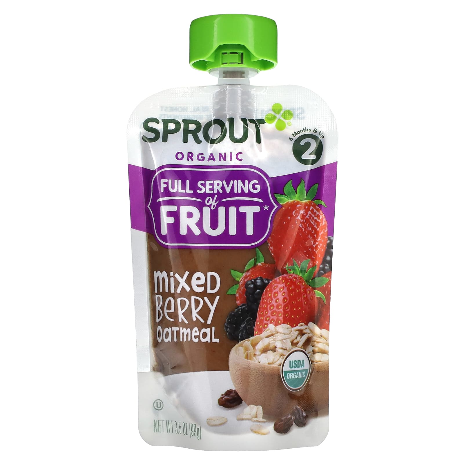 Sprout Organics Детское питание от 6 месяцев и старше ягодная овсянка 35 унции 99 г 1390₽
