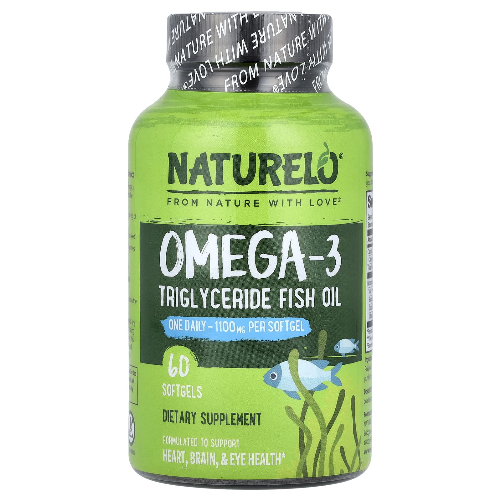 NATURELO омега-3 рыбий жир в форме триглицеридов 1100 мг 60 мягких таблеток 5690₽