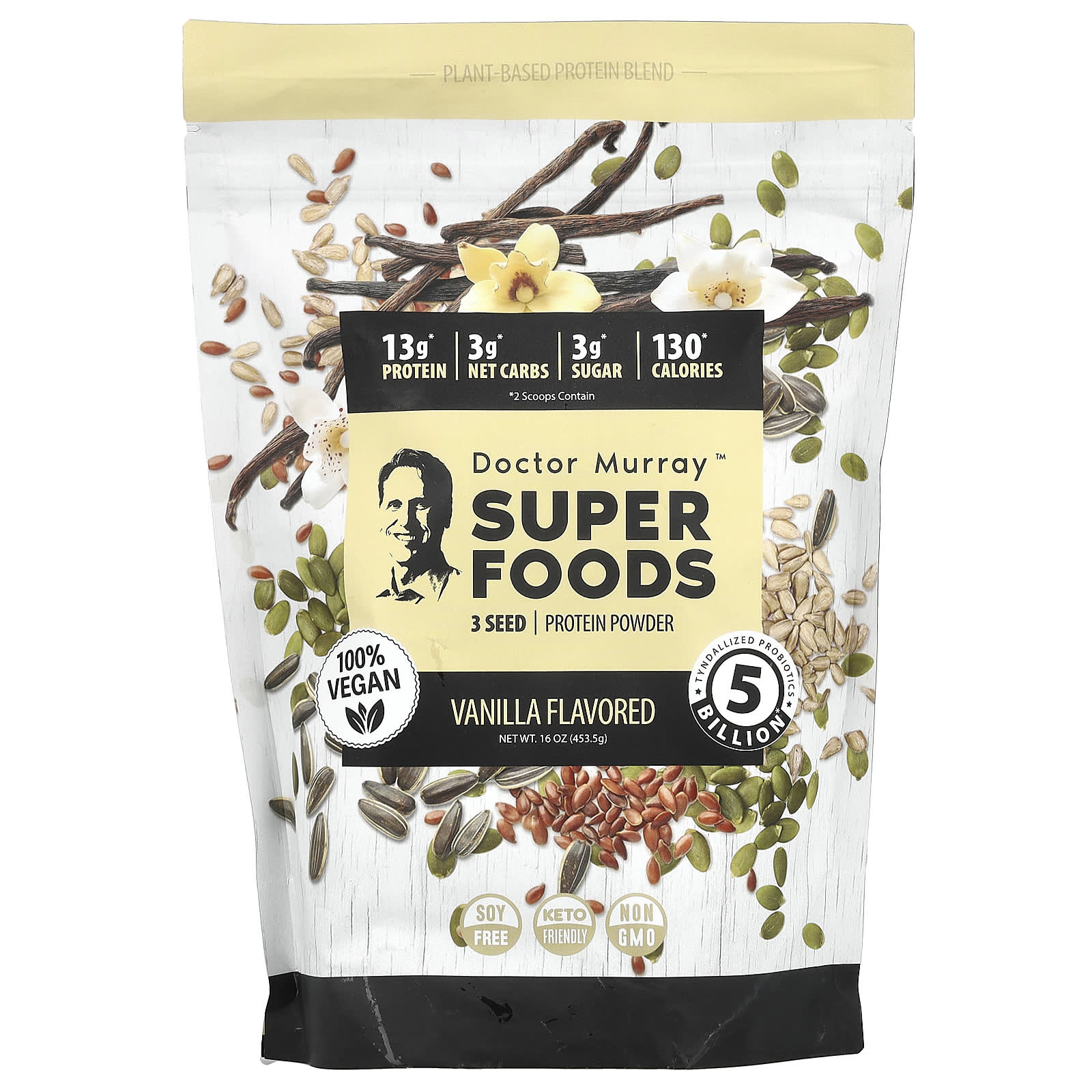 Dr Murrays Super Foods порошок из 3 видов протеина ваниль 4535 г 16 унций 2790₽