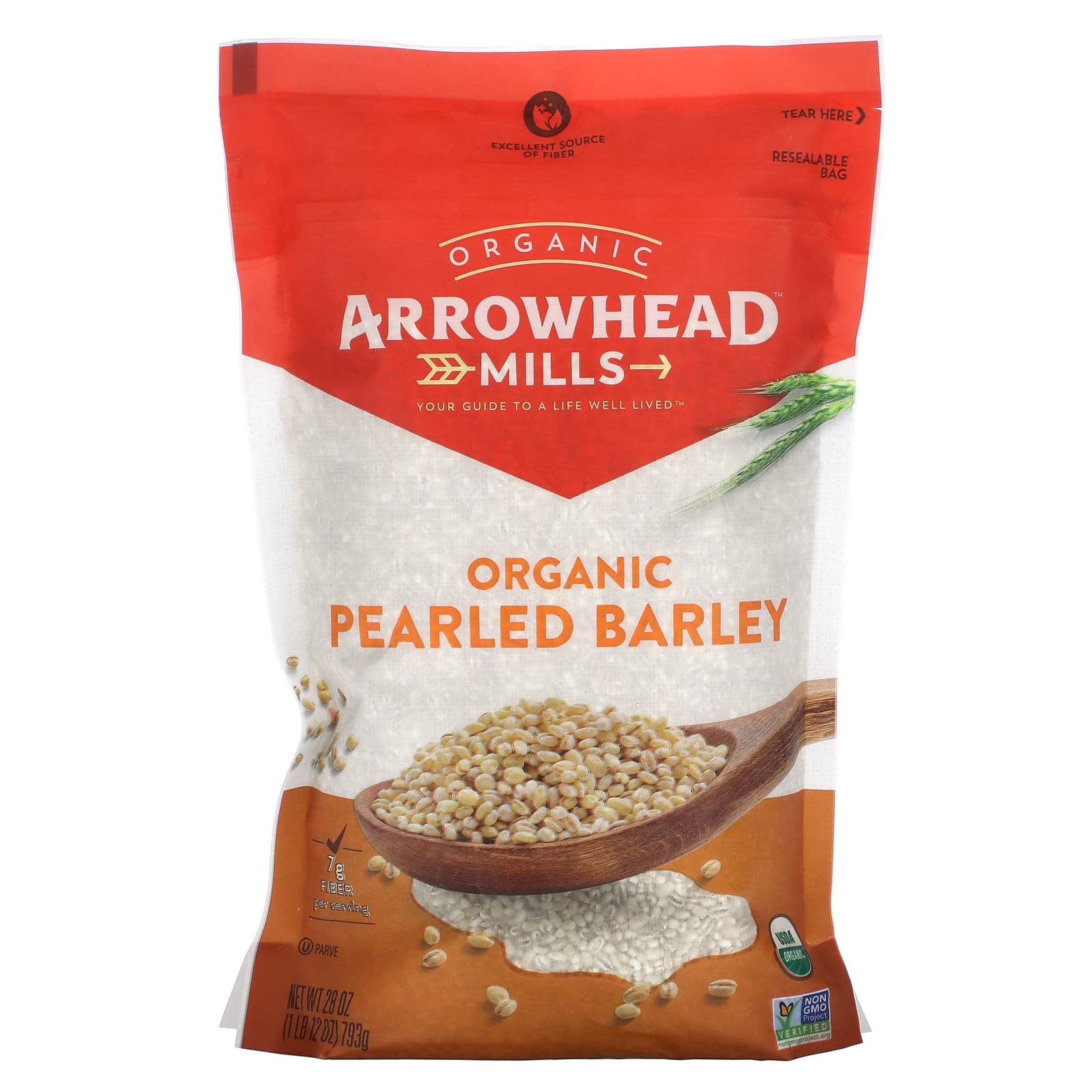 Arrowhead Mills Органический перловый ячмень 793 г 1 фунт 1590₽