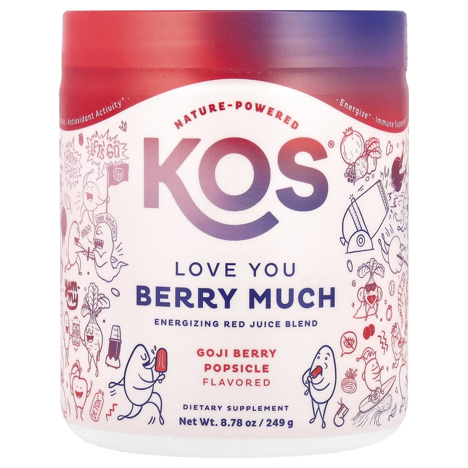 KOS Love You Berry Much бодрящая смесь красных соков эскимо из ягод годжи 249 г 878 унции 6290₽