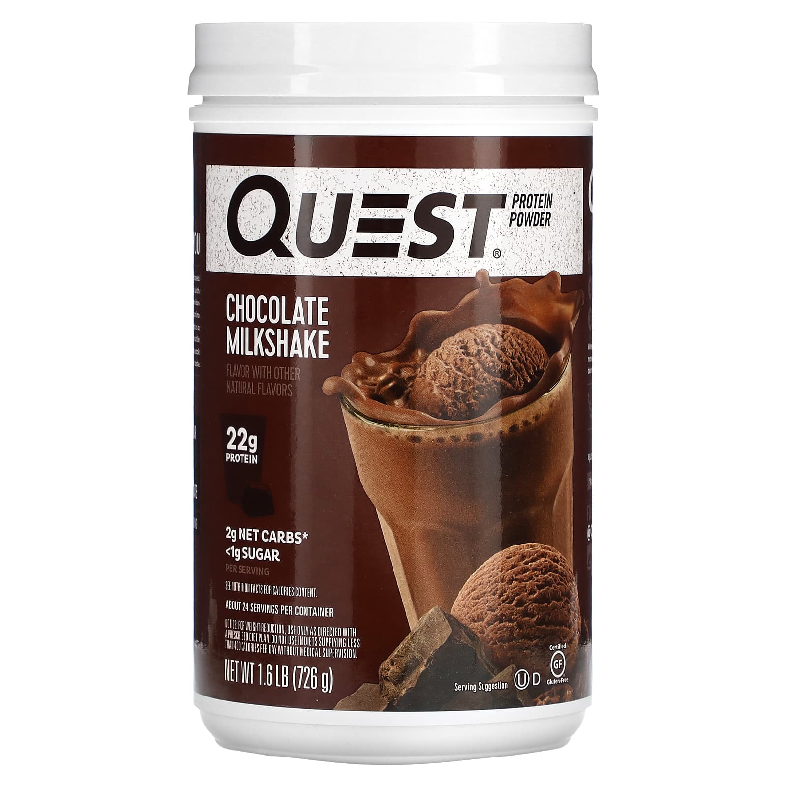 Quest Nutrition Протеиновый порошок шоколадный молочный коктейль 726 г 16 фунта 5990₽