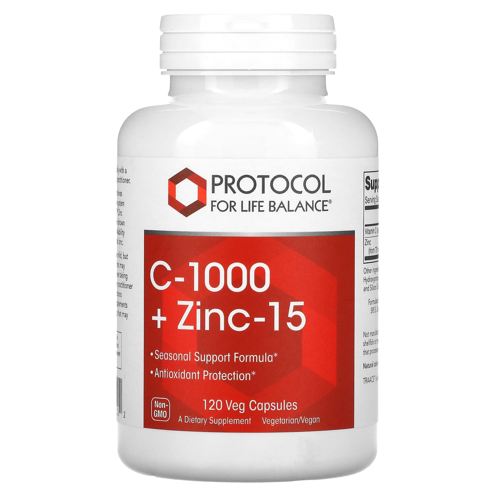 Protocol for Life Balance C-1000 Zinc-15 120 вегетарианских капсул 4190₽