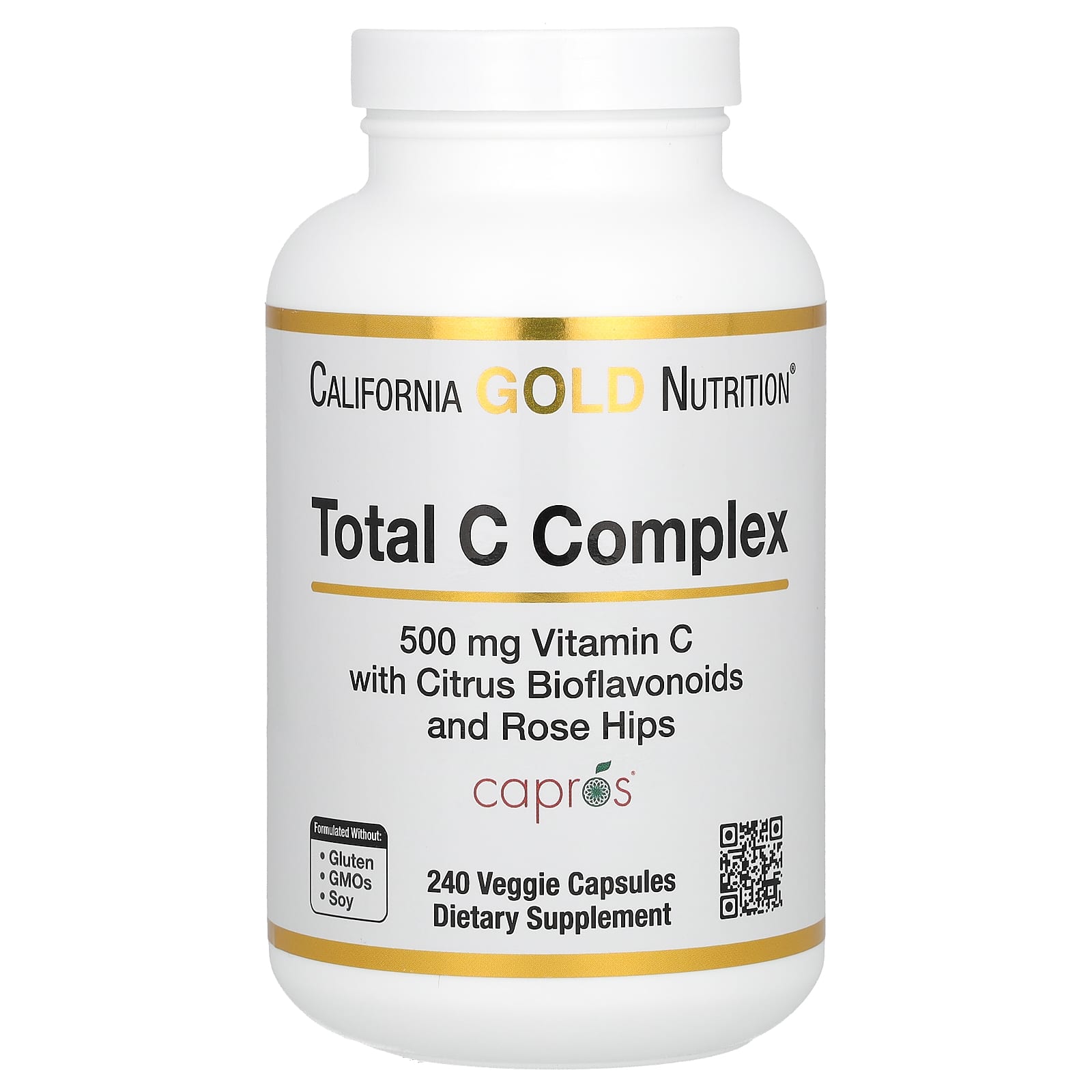 California Gold Nutrition Total C Complex 500 мг 240 растительных капсул 3790₽