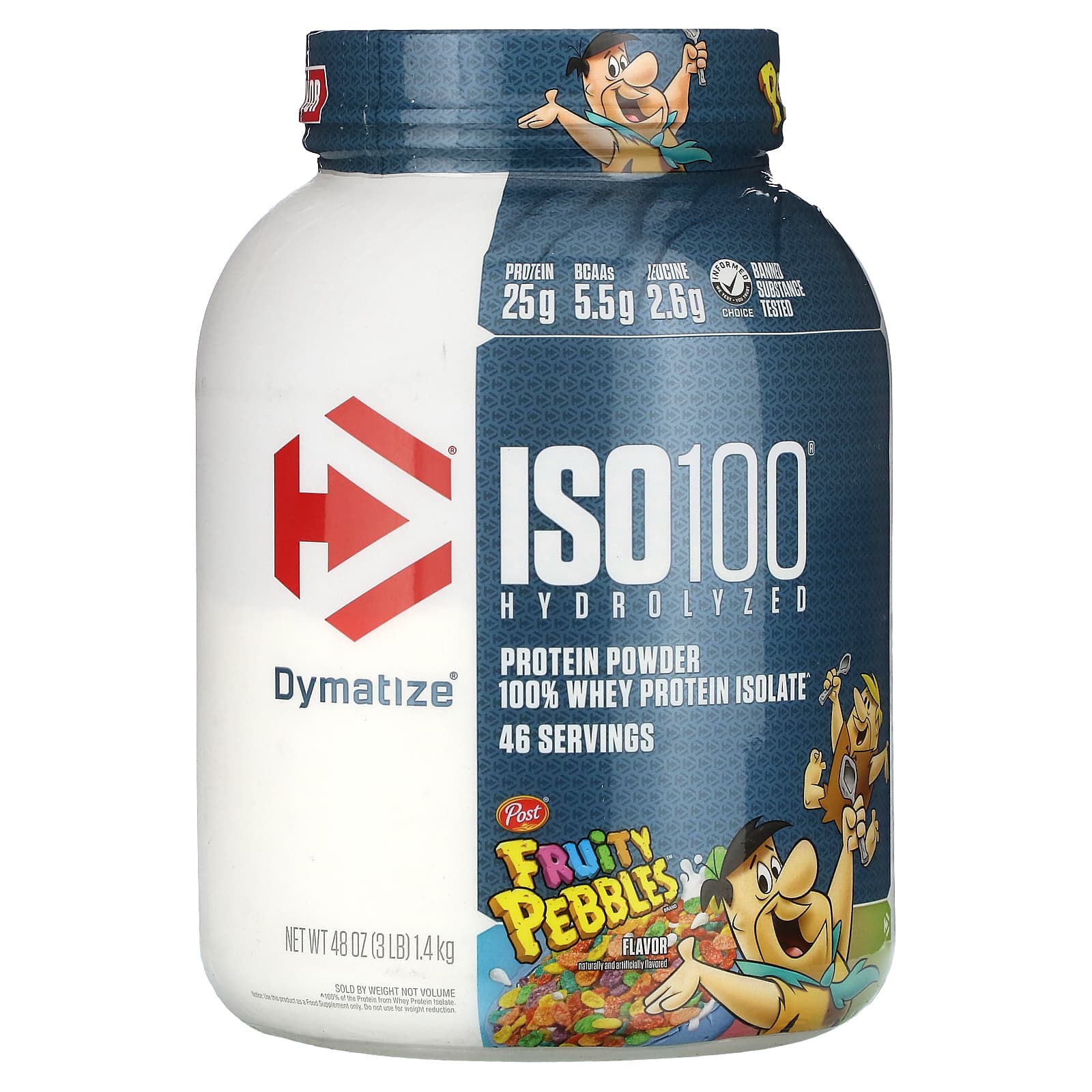 Dymatize ISO100 гидролизованный 100 изолят сывороточного протеина фруктовые шарики 14 кг 3 фунта 13990₽