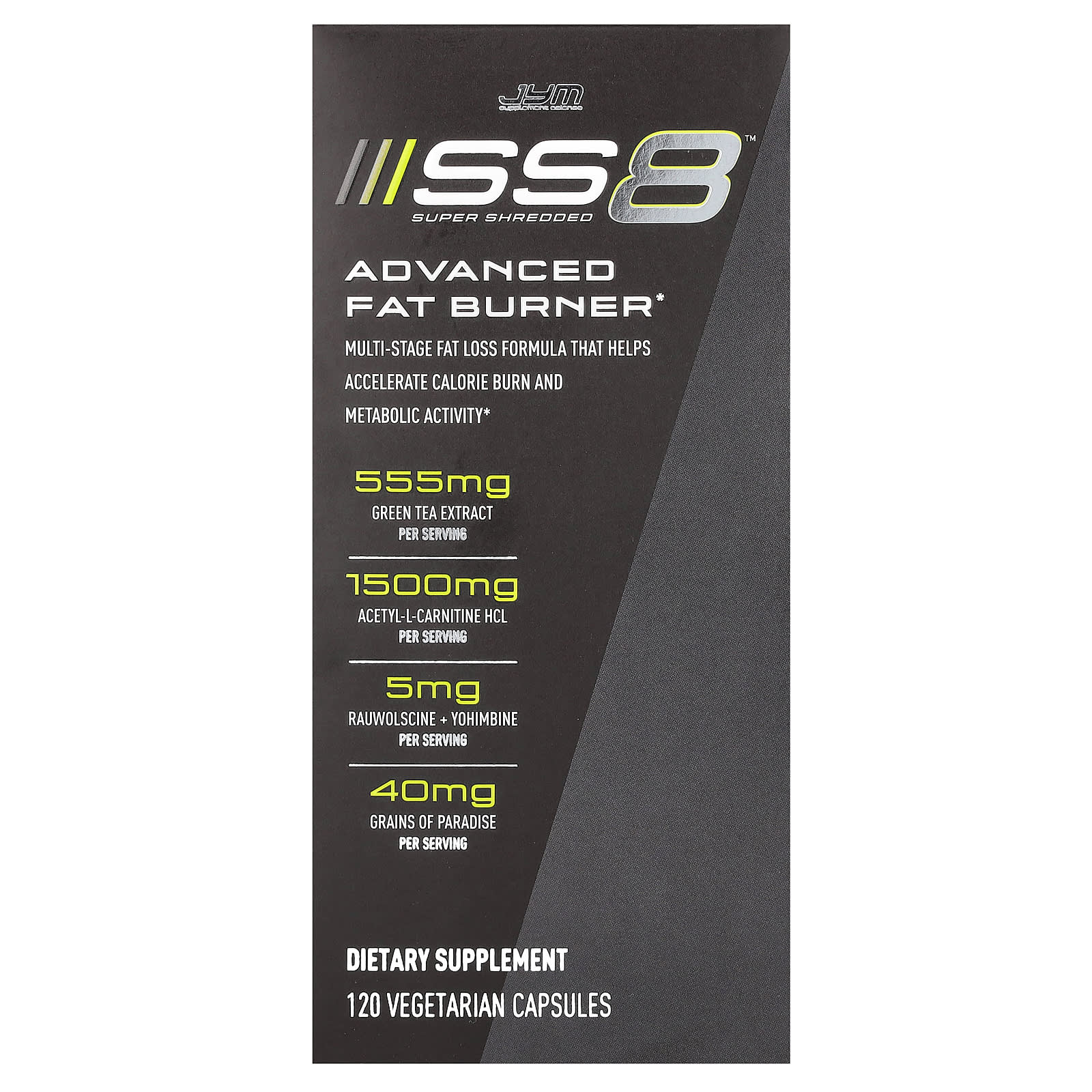 JYM Supplement Science SS8 Super Shredded улучшенное жиросжигающее средство 120 вегетарианских капсул 9490₽