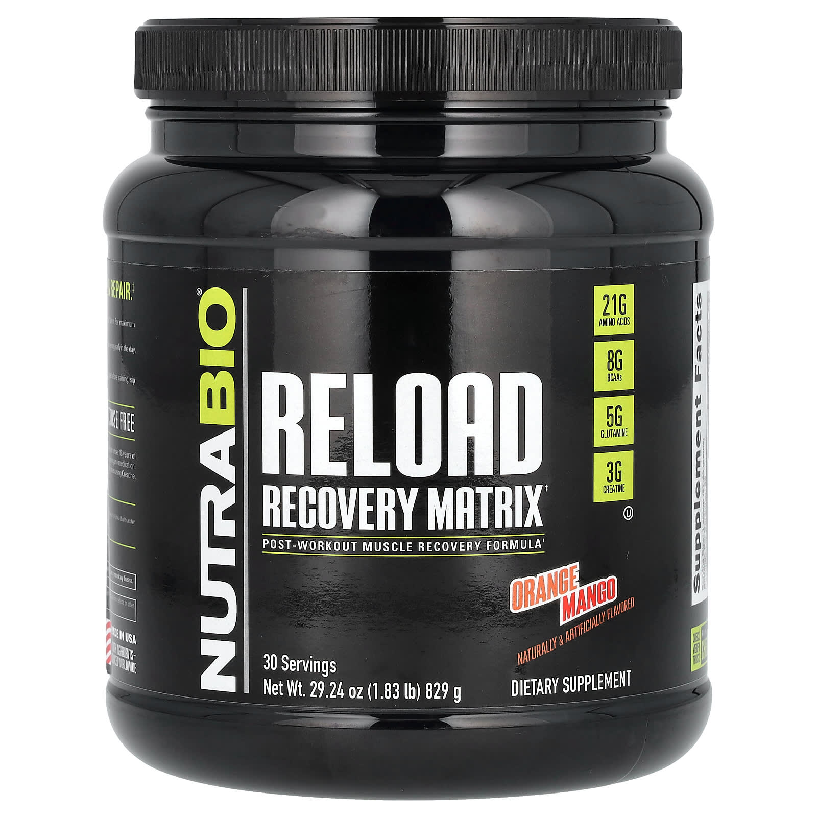 NutraBio Reload Recovery Matrix апельсин и манго 829 г 183 фунта 8590₽