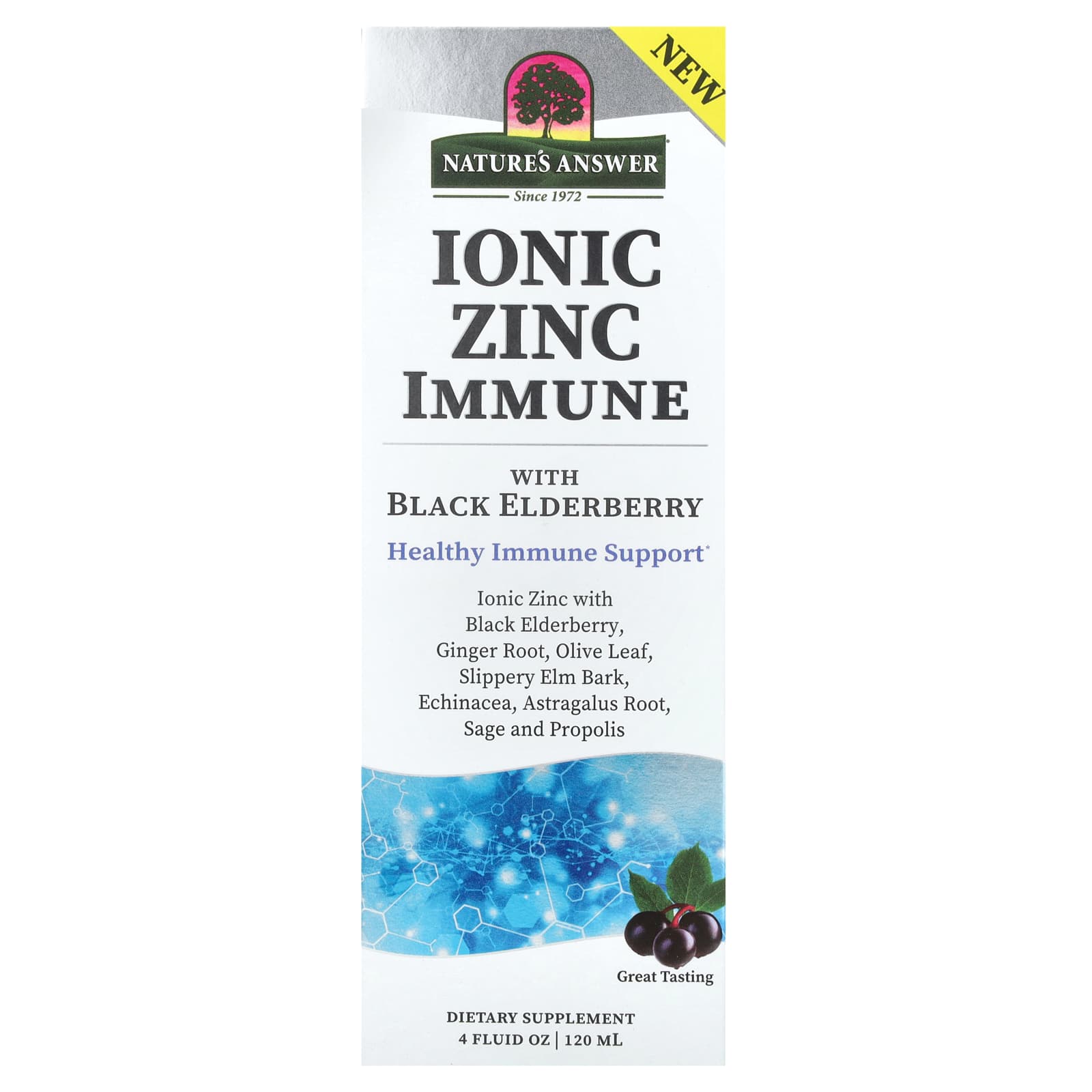 Natures Answer Ionic Zinc Immune с черной бузиной 120 мл 4 жидк Унции 3490₽
