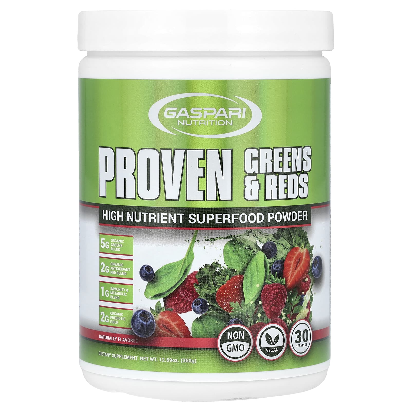 Gaspari Nutrition, Proven Greens - Reds, суперпродукт с высоким содержанием питательных веществ, 360 г (12,69 унции)
