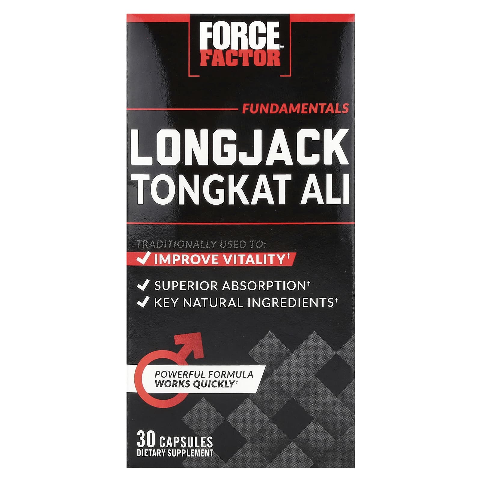 Force Factor Longjack Tongkat Ali эврикома длиннолистная 500 мг 30 капсул 1890₽