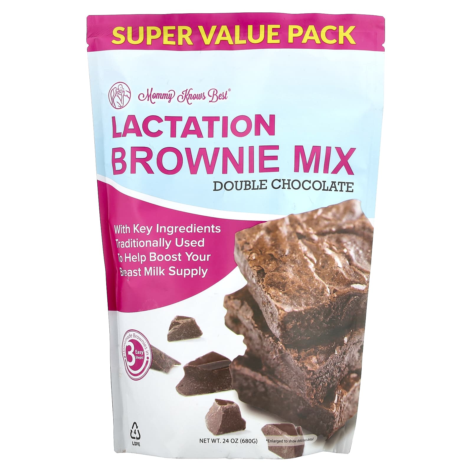 Mommy Knows Best Lactation Brownie Mix смесь для приготовления брауни двойной шоколад 680 г 24 унции 3790₽