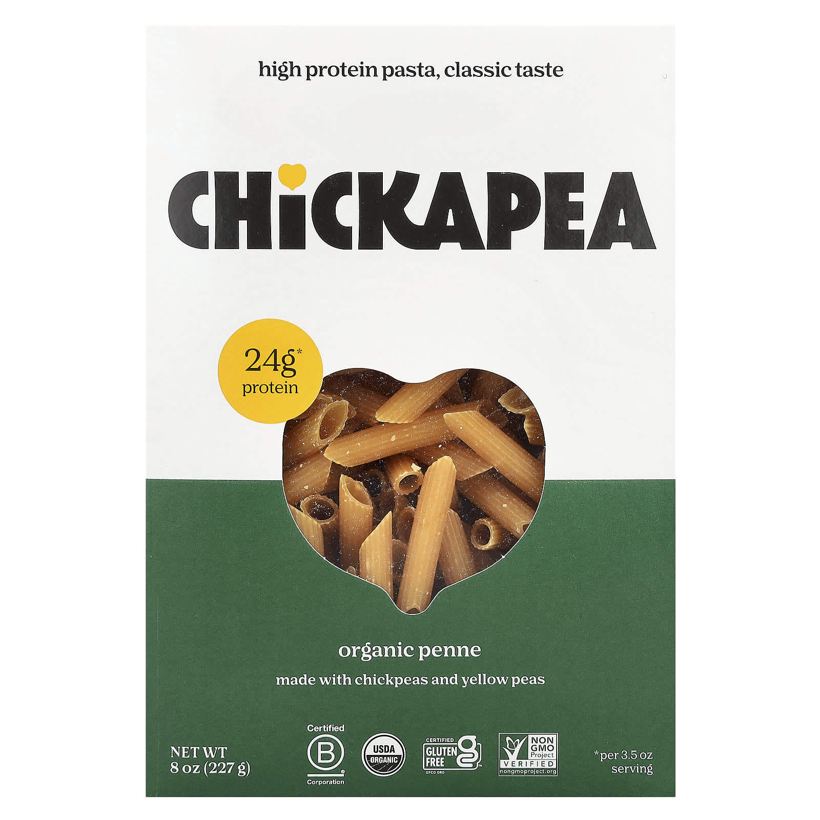 Chickapea Органический пенне 227 г 8 унций 1690₽