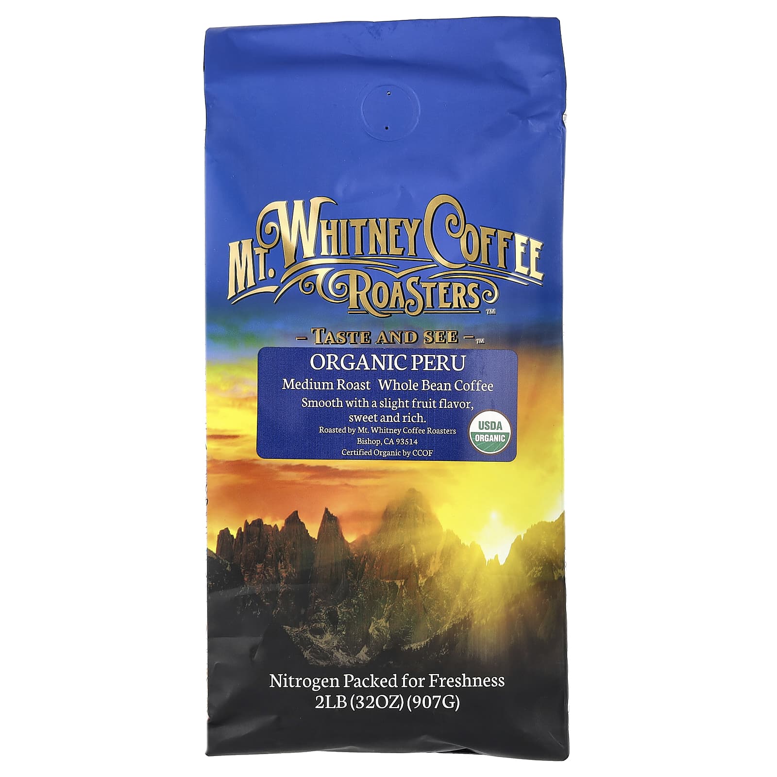 Mt Whitney Coffee Roasters органический кофе из Перу зерновой средней обжарки 907 г 32 унций 8390₽