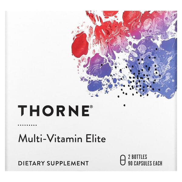 Thorne, Multi-Vitamin Elite, мультивитамины для приема утром и вечером, 2 флакона, по 90 капсул