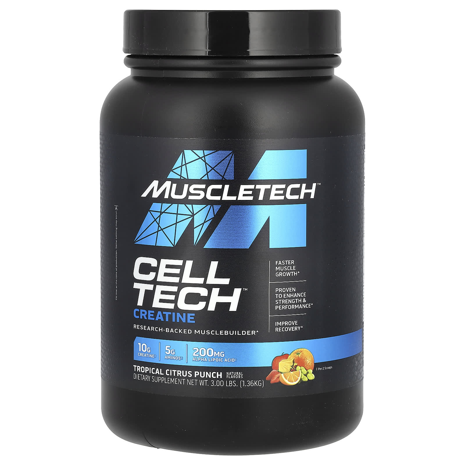 MuscleTech Cell Tech креатин пунш из тропических цитрусов 136 кг 3 фунта 4590₽