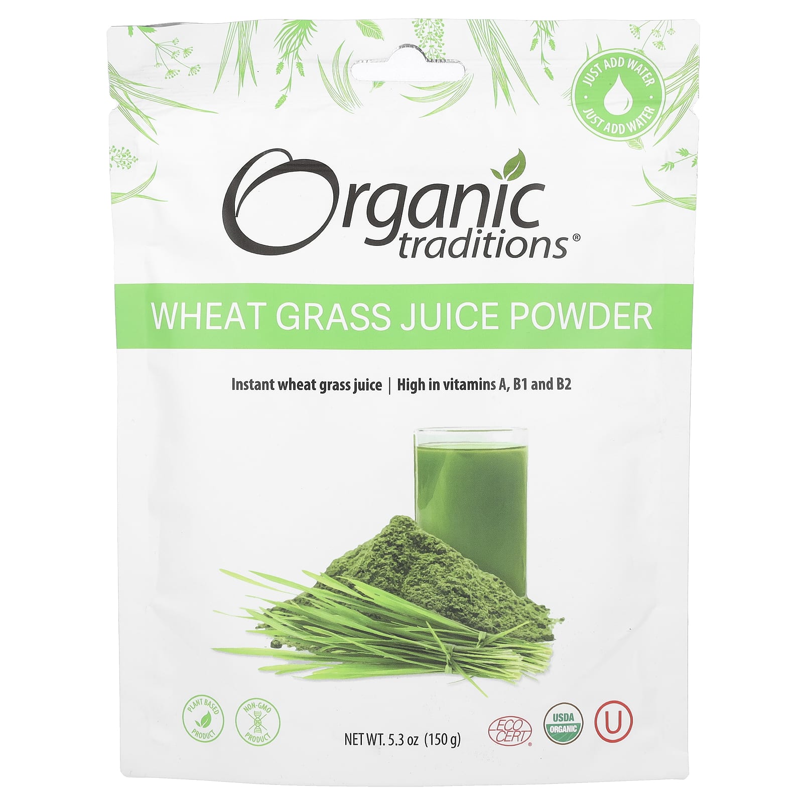 Organic Traditions Порошок сока из ростков пшеницы 150 г 53 унции 2790₽