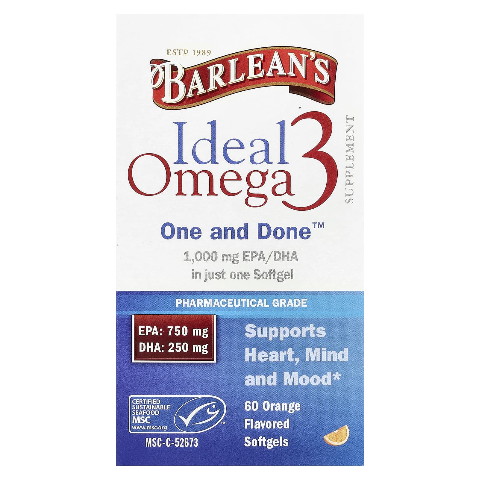 Barleans Ideal Omega 3 апельсин 60 мягких таблеток 8590₽