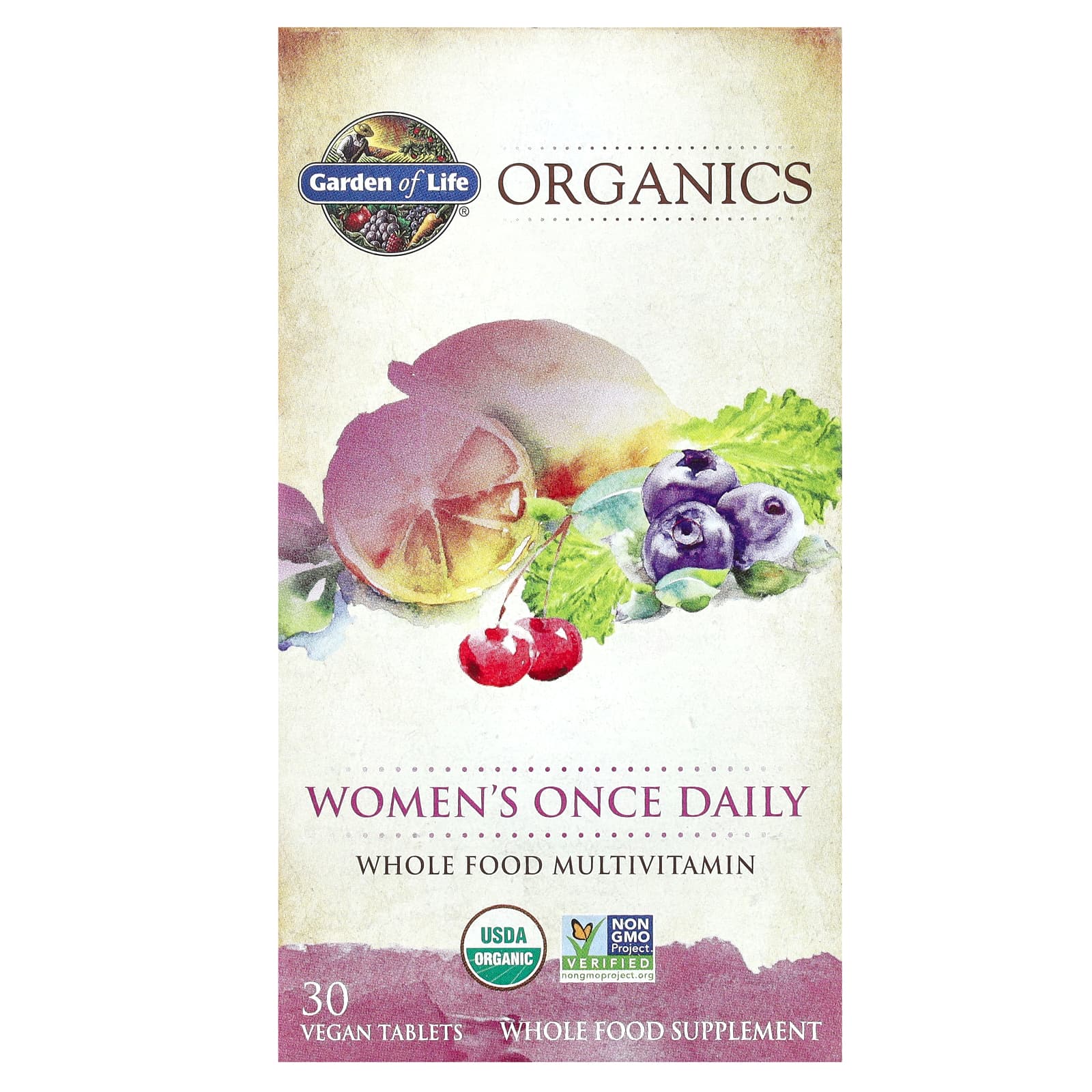 Garden of Life Organics мультивитамины для женщин для приёма один раз в день 30 веганских таблеток 4490₽