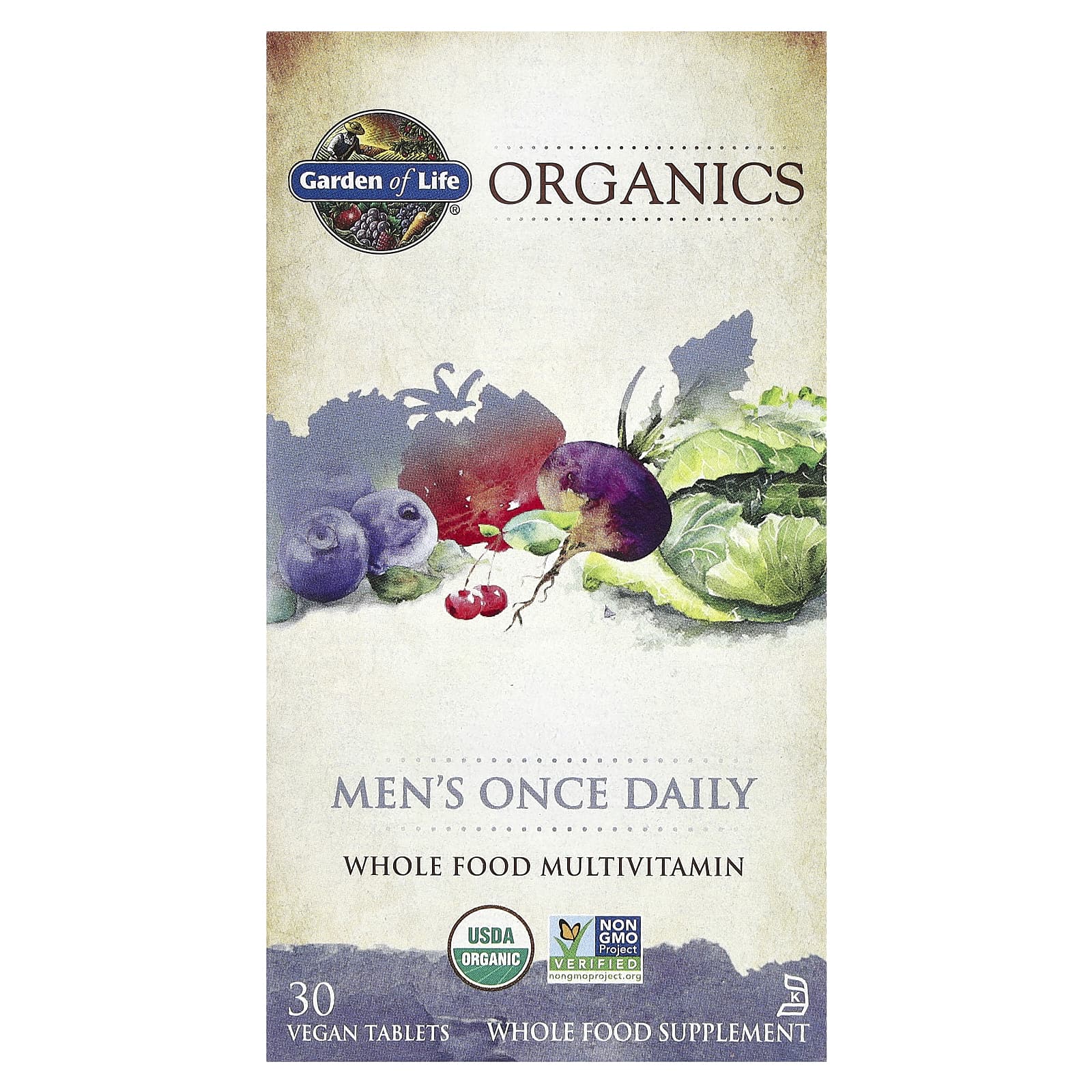 Garden of Life Organics мультивитамины из цельных продуктов для мужчин 30 веганских таблеток 4490₽